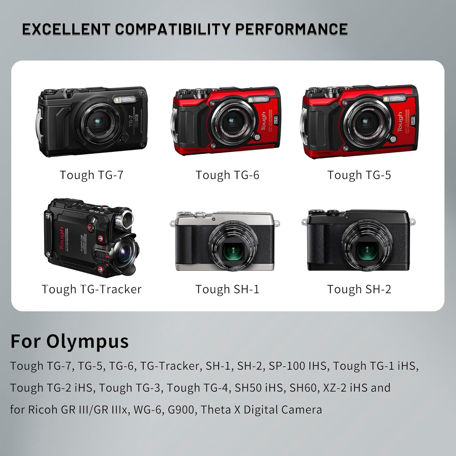 2-Pack Li-90B Li-92B DB-110 Battery with Dual Charger for Olympus Tough TG-5, TG-6, TG-7, TG-Tracker, SH-1, SH-2, SP-100 IHS, Tough TG-1 iHS, TG-2 iHS, TG-3, TG-4, SH50 iHS, SH60, XZ-2 iHS Camera