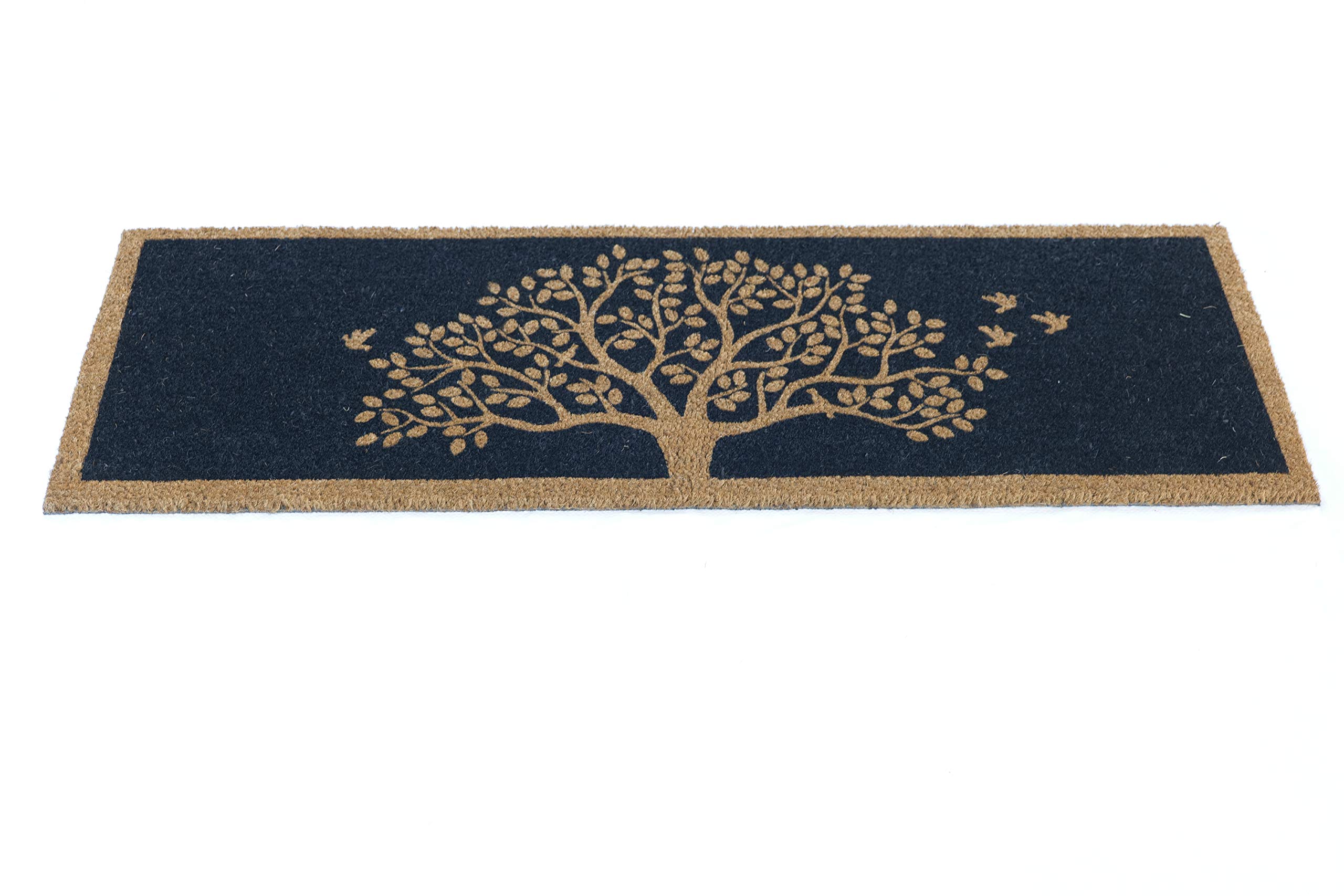 OnlymatFloral Doormat (Beige and Black, Coir, 120 x 40 cm)