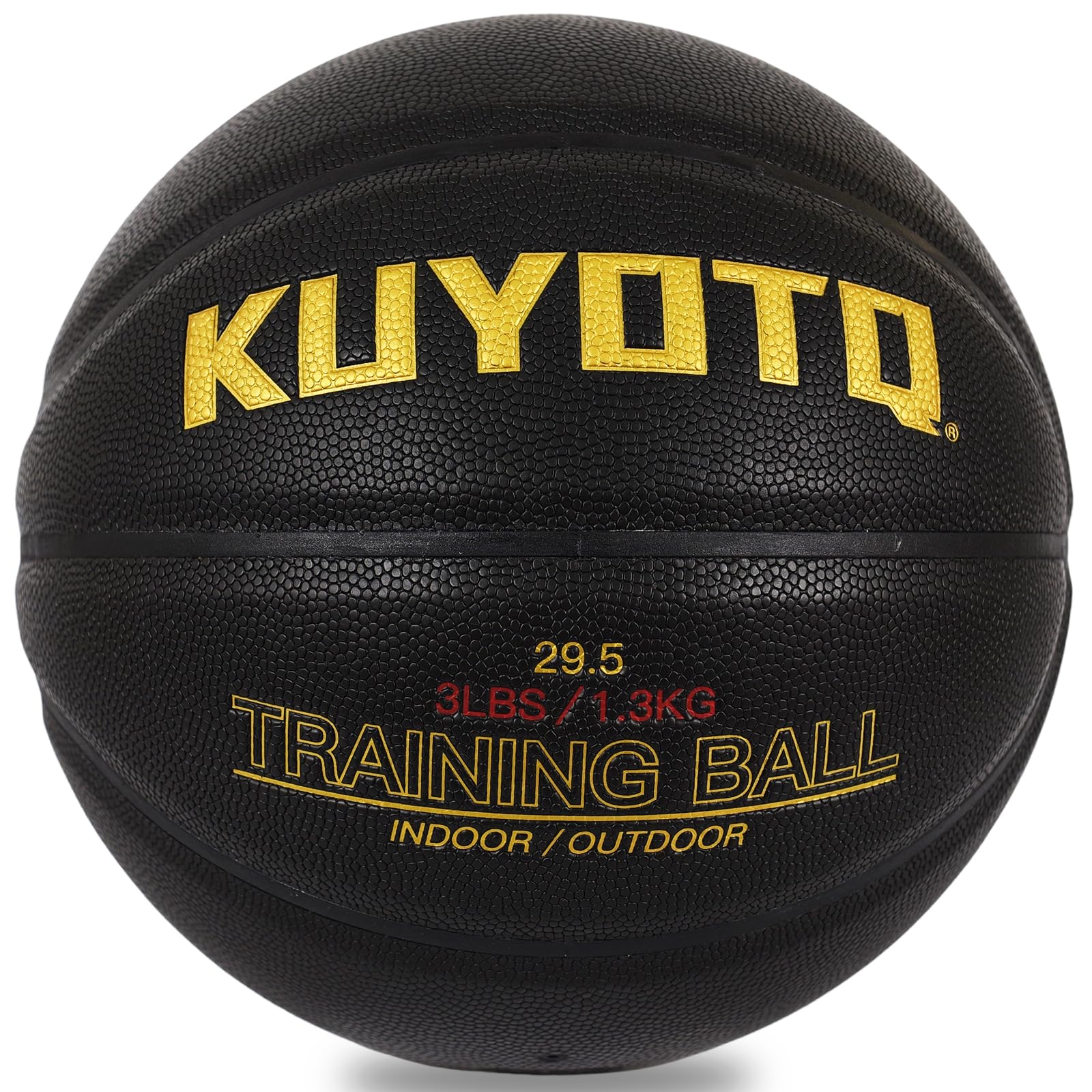 KUYOTQ 3LBS Size 7 29.5" Weighted Heavy Basketball Composite in&Outdoor Trainer Basketball for Improving Ball Handling Dribbling Passing and Rebounding Skill (deflated)