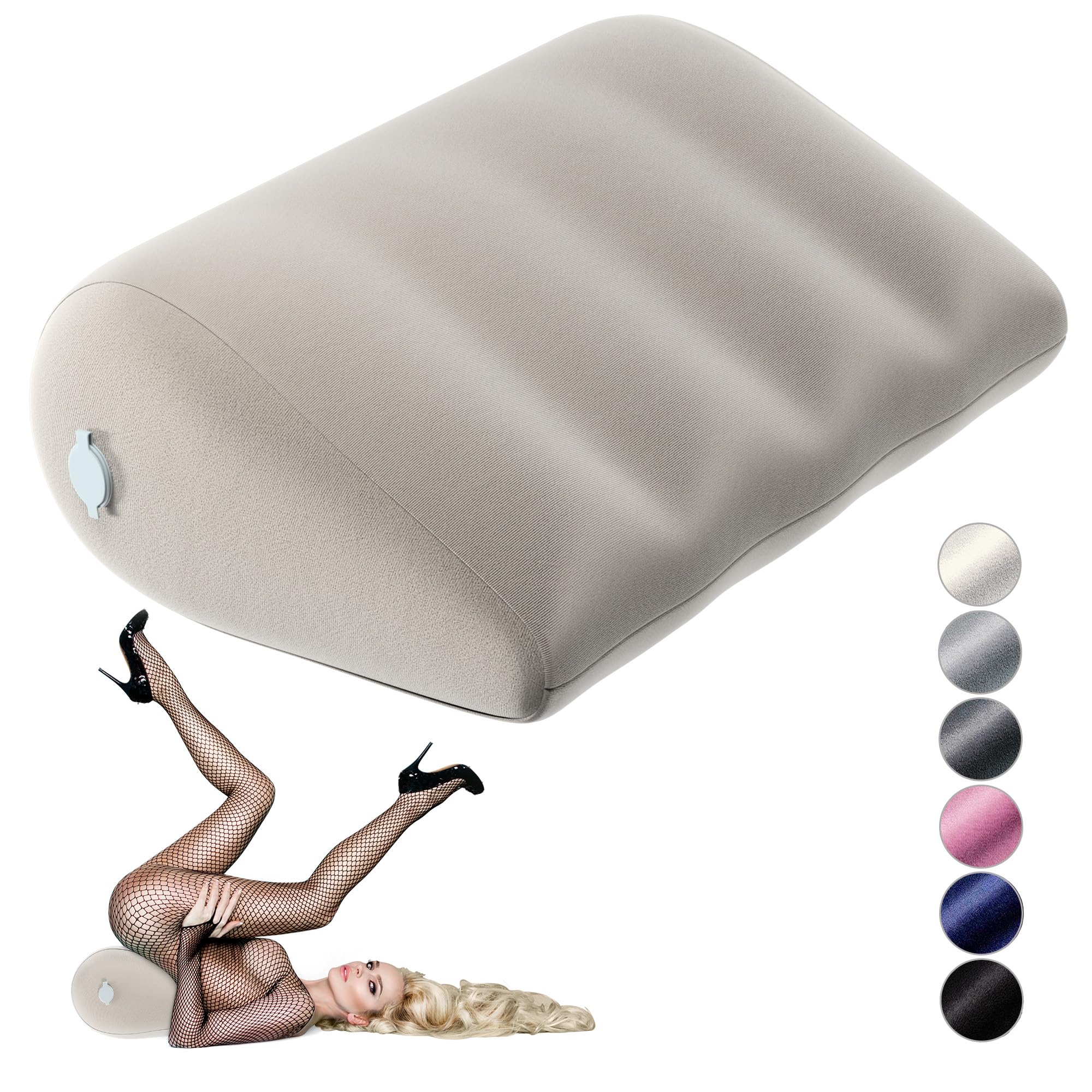 liebesfreunde® Aufblasbares Sex Kissen mit hautfreundlichem Bezug, Liebeskissen für Verschiedene Sex-Stellungen, beige