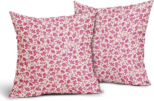 Miniatura 9 de Juego de 2 fundas de almohada decorativas de lino y algodón con estampado de margaritas primaverales de 18 x 18 pulgadas, color verde salvia, azul,