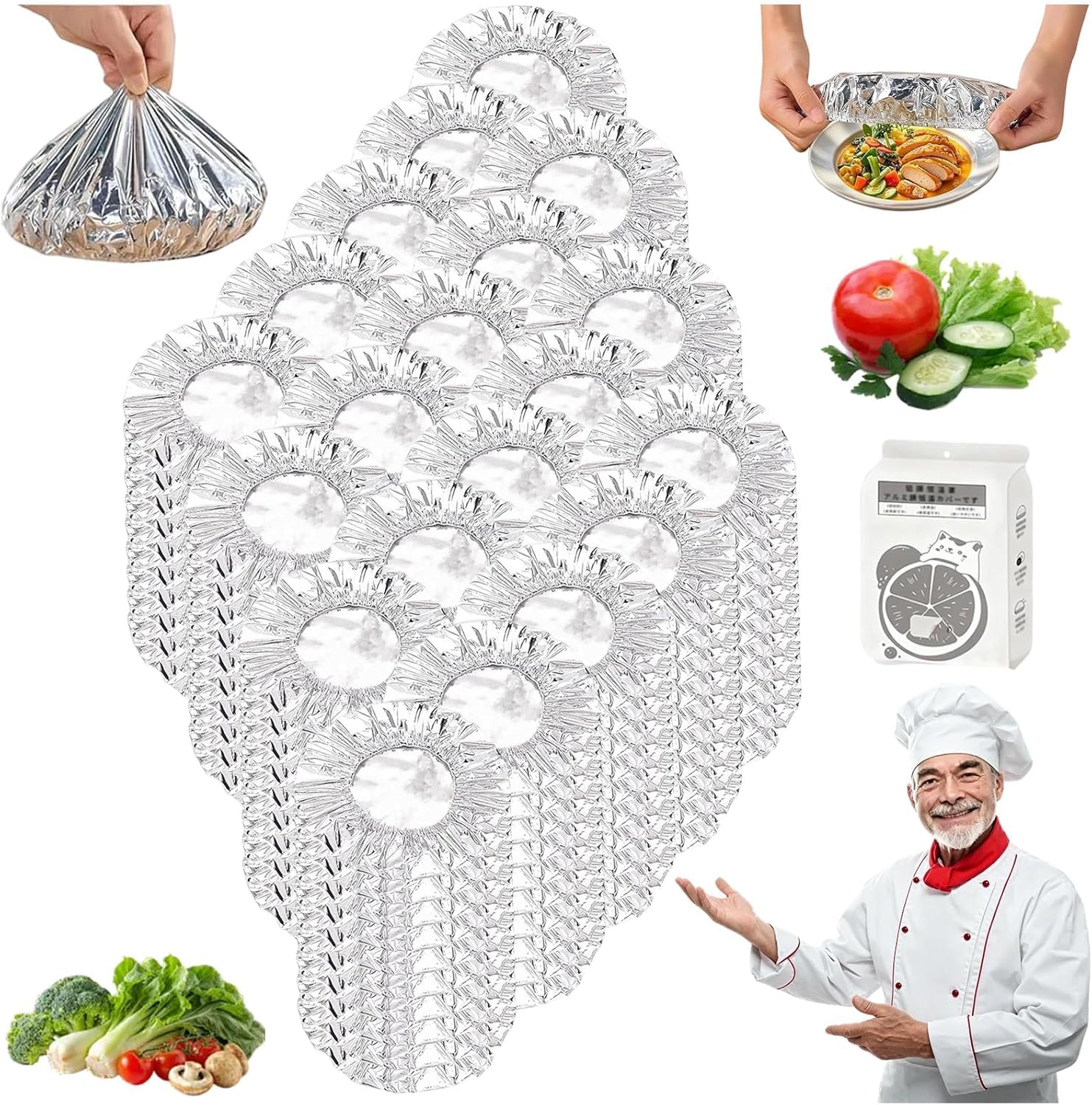 Copri Piatti Con Elastico In Alluminiocoperture Riutilizzabili Per Alimenti, Coperchi Termici Per Piatti E Ciotole, Conservazione Del Calore Fino A 110°C