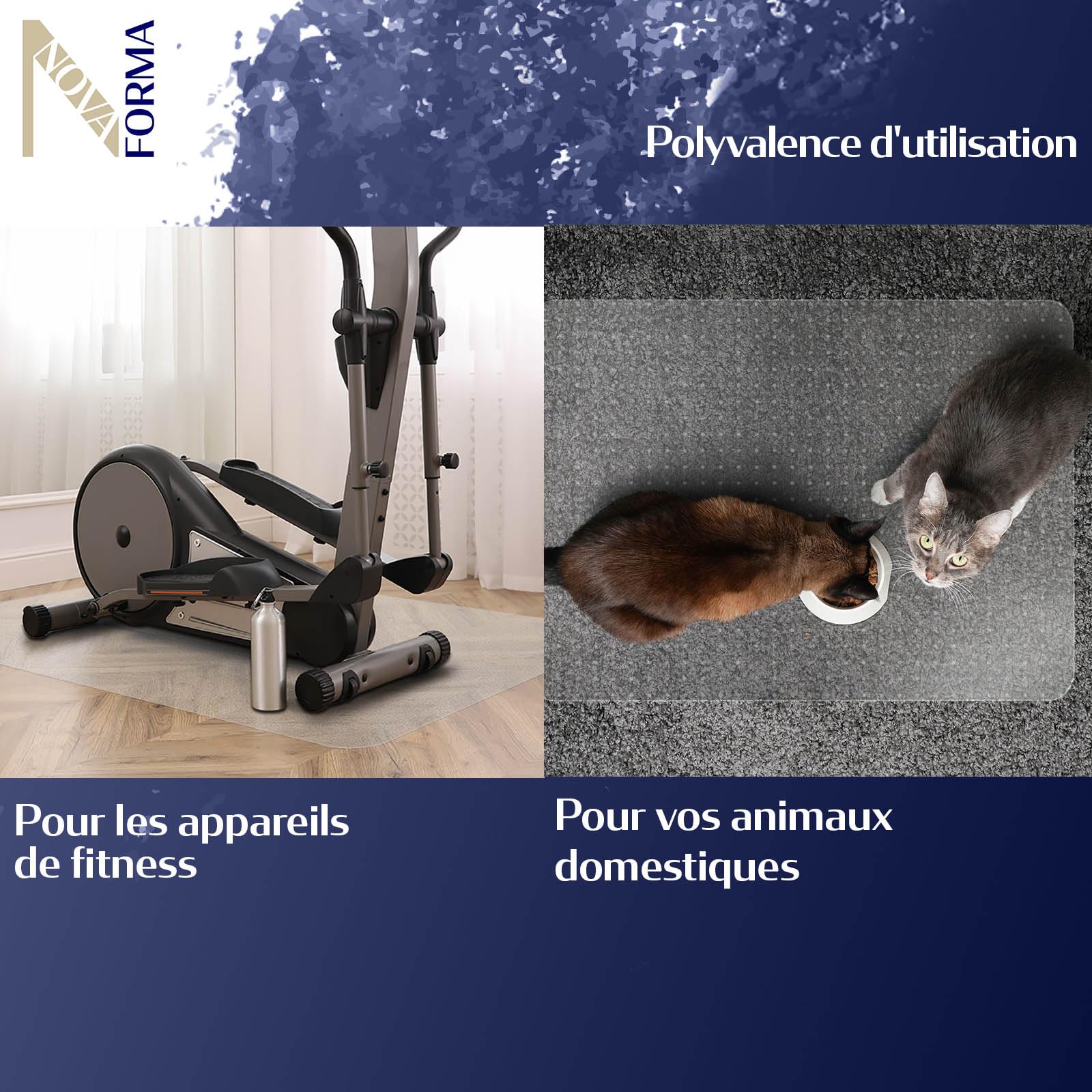 NOVA FORMA Dessous de Chaise DURA Mat en Polycarbonate - Tapis Transparent antidérapant pour sols durs (parquet, carrelage, etc.) - Protection de Sol Ergonomique - 100 x 120 cm, Transparent