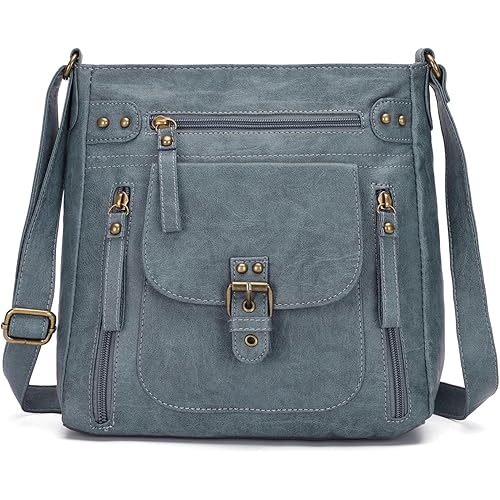 KL928 Crossbody Bags for Women, Multi Pocket Shoulder Bags, Medium PU Leather Cross Body Purses