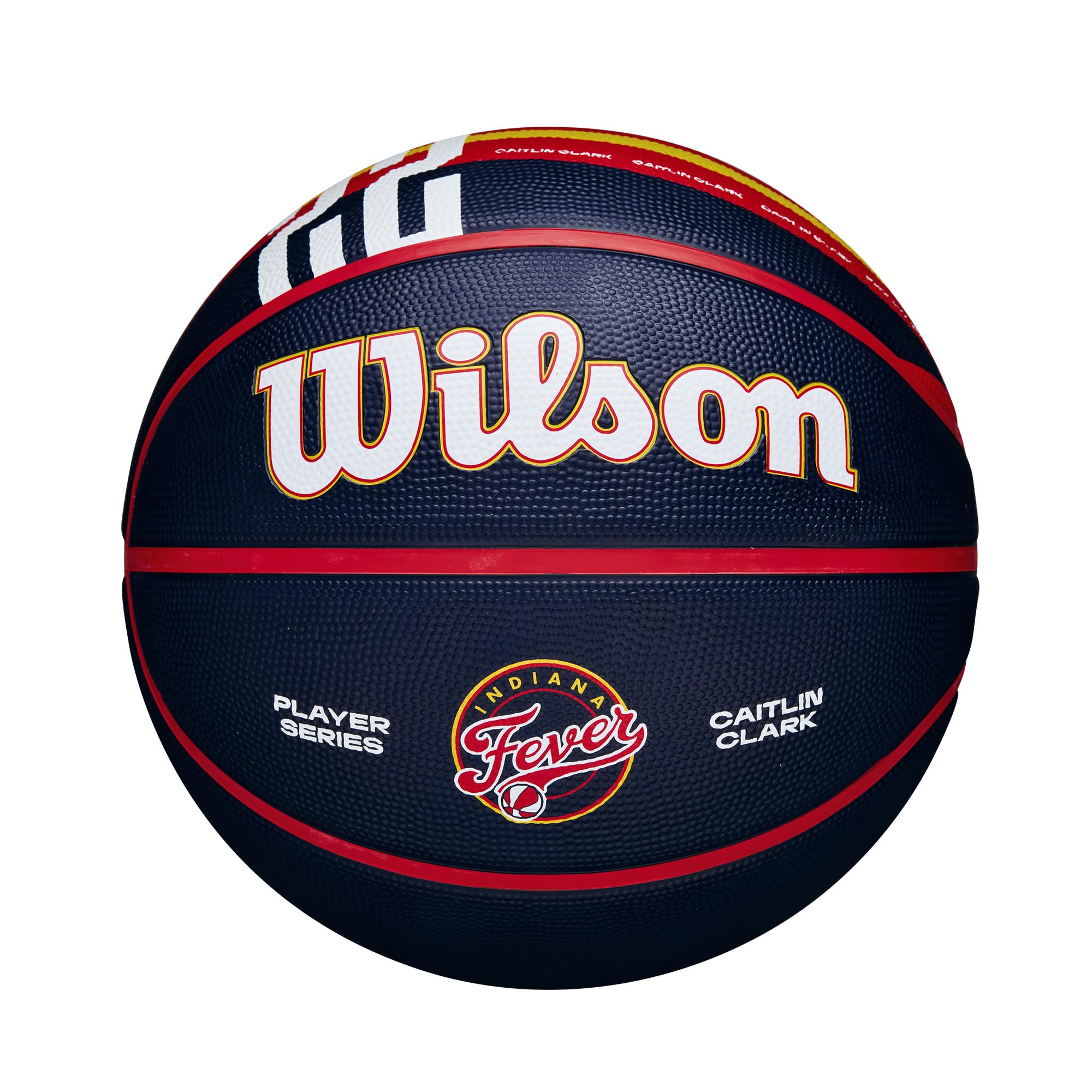 WILSON WNBA Caitlin Clark Fever Rising Balón de baloncesto, azul marino/rojo, tamaño 6-28.5 pulgadas