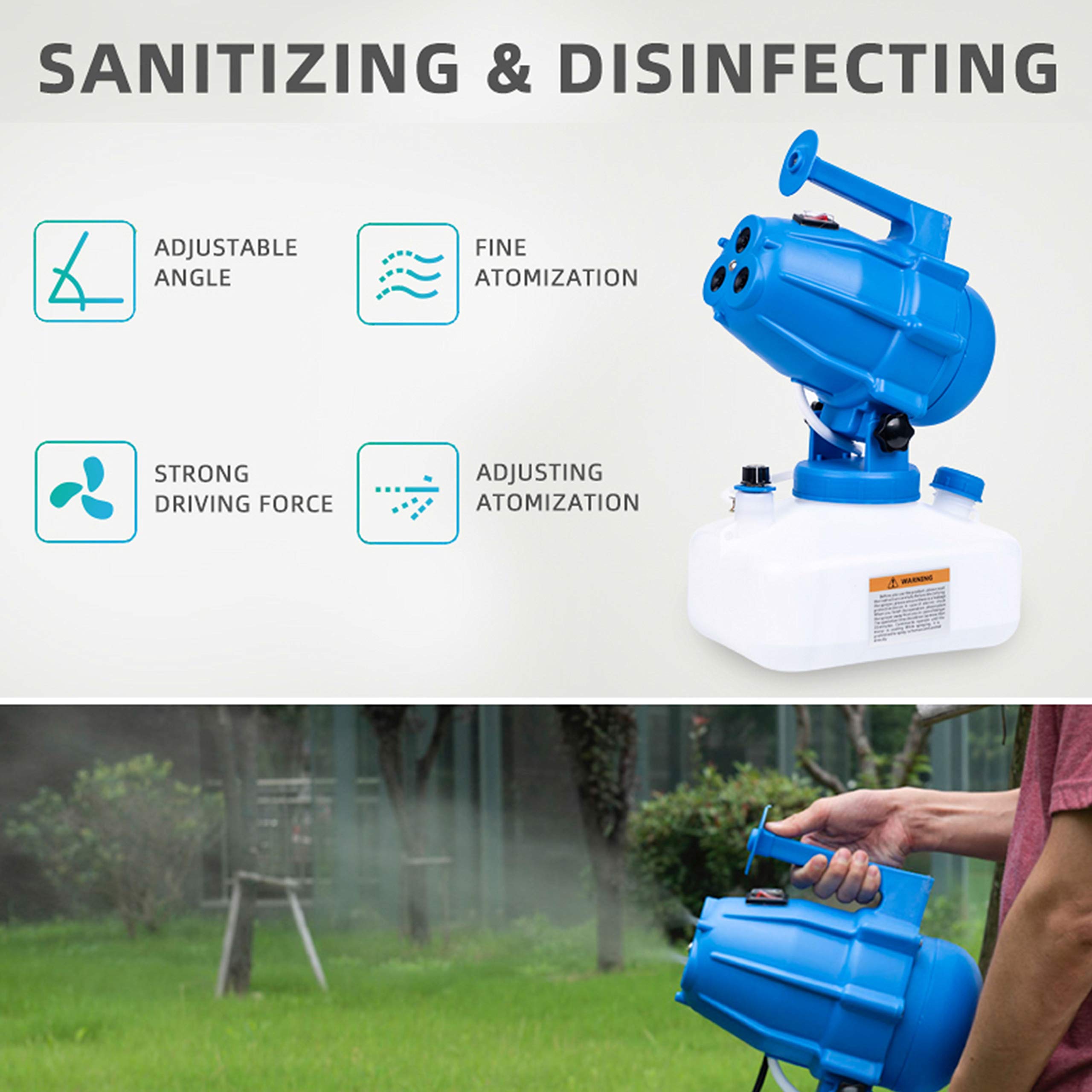 Nebulizzatori per Sanificazione, Macchina per Nebulizzatore Portatile con Spruzzatore Elettrico ULV per Farm Hospital School Hotel Home Ampia Area Luoghi Pubblici Interni Ed Esterni,Green