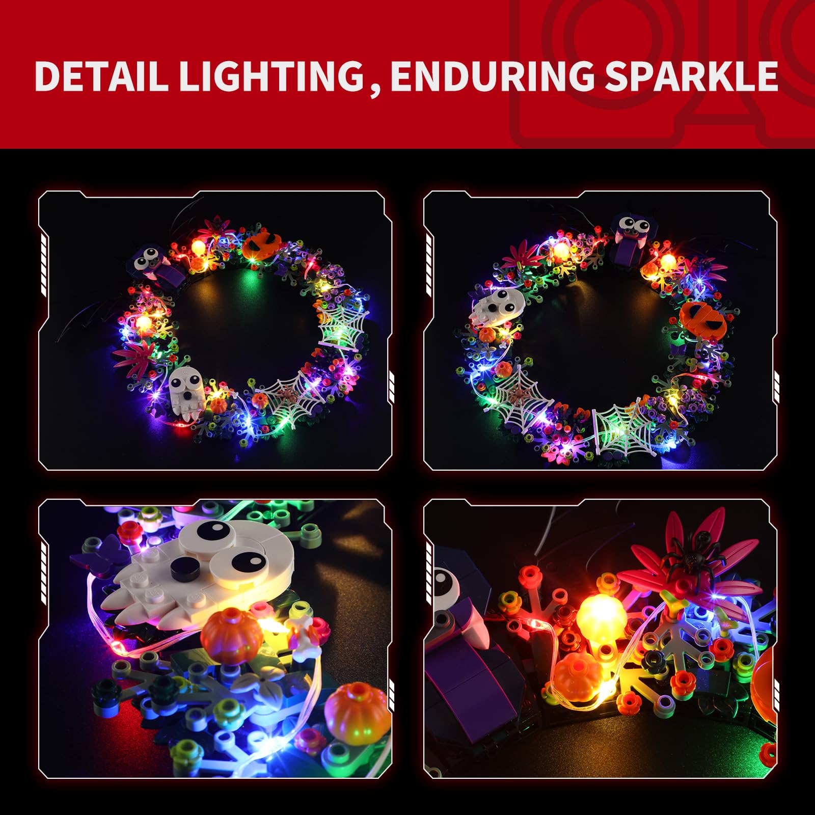 BRIKSMAX Light Kit Compatible with Lego Halloween Wreath 40825, Warm - Image 4