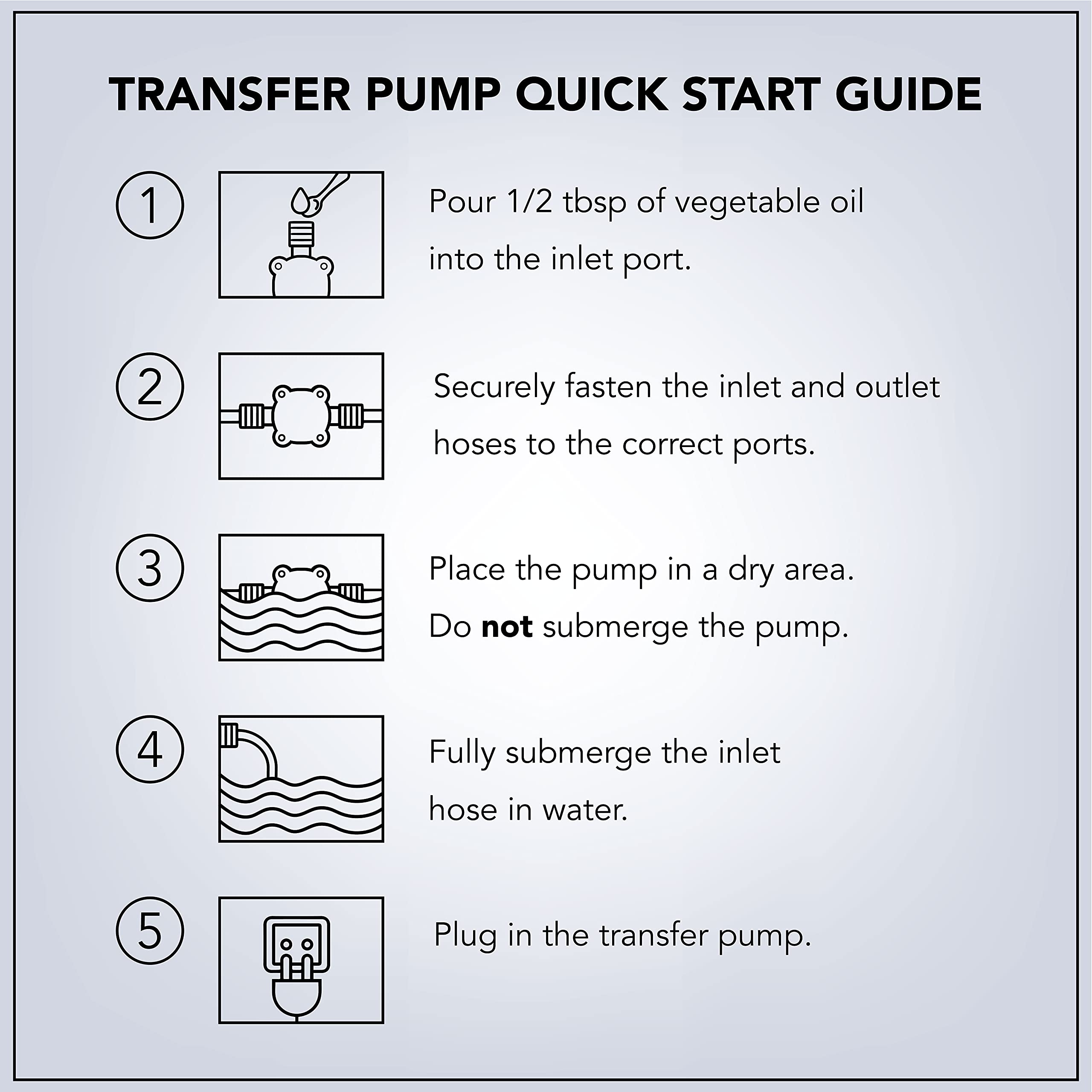 SumpMarine Water Transfer Pump, 115V 330 Gallon Per Hour Portable