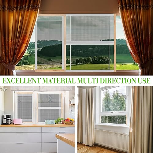 Miniatura 6 de Paquete de 4 pantallas ajustables para ventana corrediza horizontal, expandible, pantalla de repuesto para ventana para el hogar (10 pulgadas de