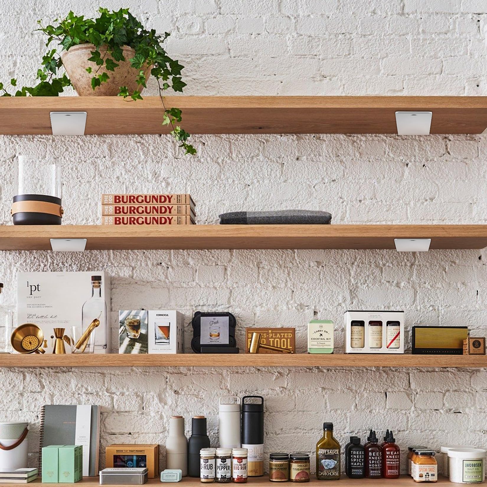 4 Pièces Equerre Etagere Murale Blanc, 200 mm Equerre Charge Lourde, Équerre Étagère de Fixation Etagere Murale Invisible, Supports d'Étagère Murale Metal Industrielle pour Meuble