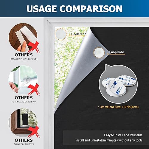 Miniatura 3 de LazBlinds Cortina opaca portátil, cortinas opacas de viaje, cubierta de ventana ajustable y extraíble, persianas temporales para guardería o