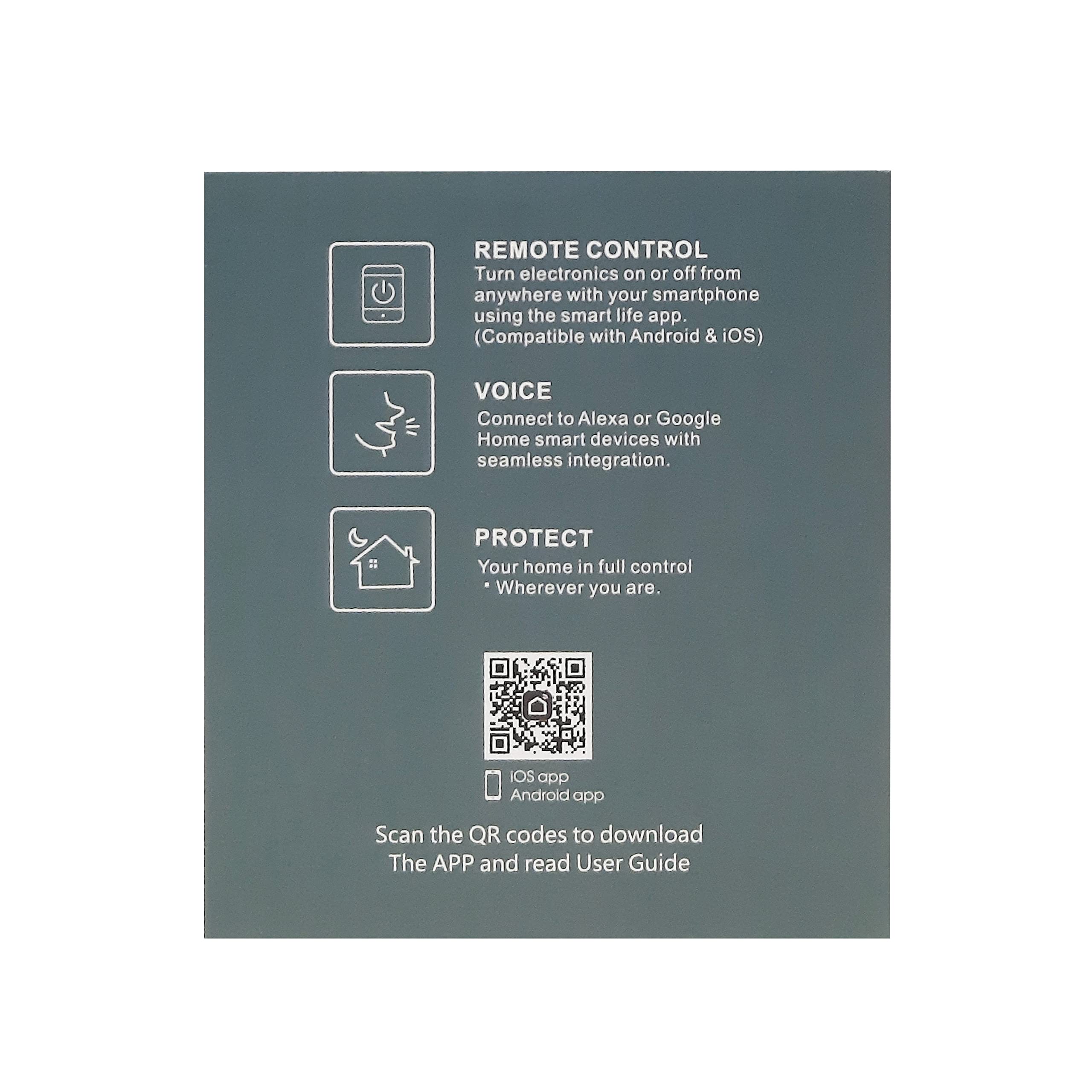 WiFi Smart Socket PR-SSO-01, Steckdose ohne Rahmen mit 5,5 x 5,5 cm Adapter, wei?, OVP (PR-SSO-01)