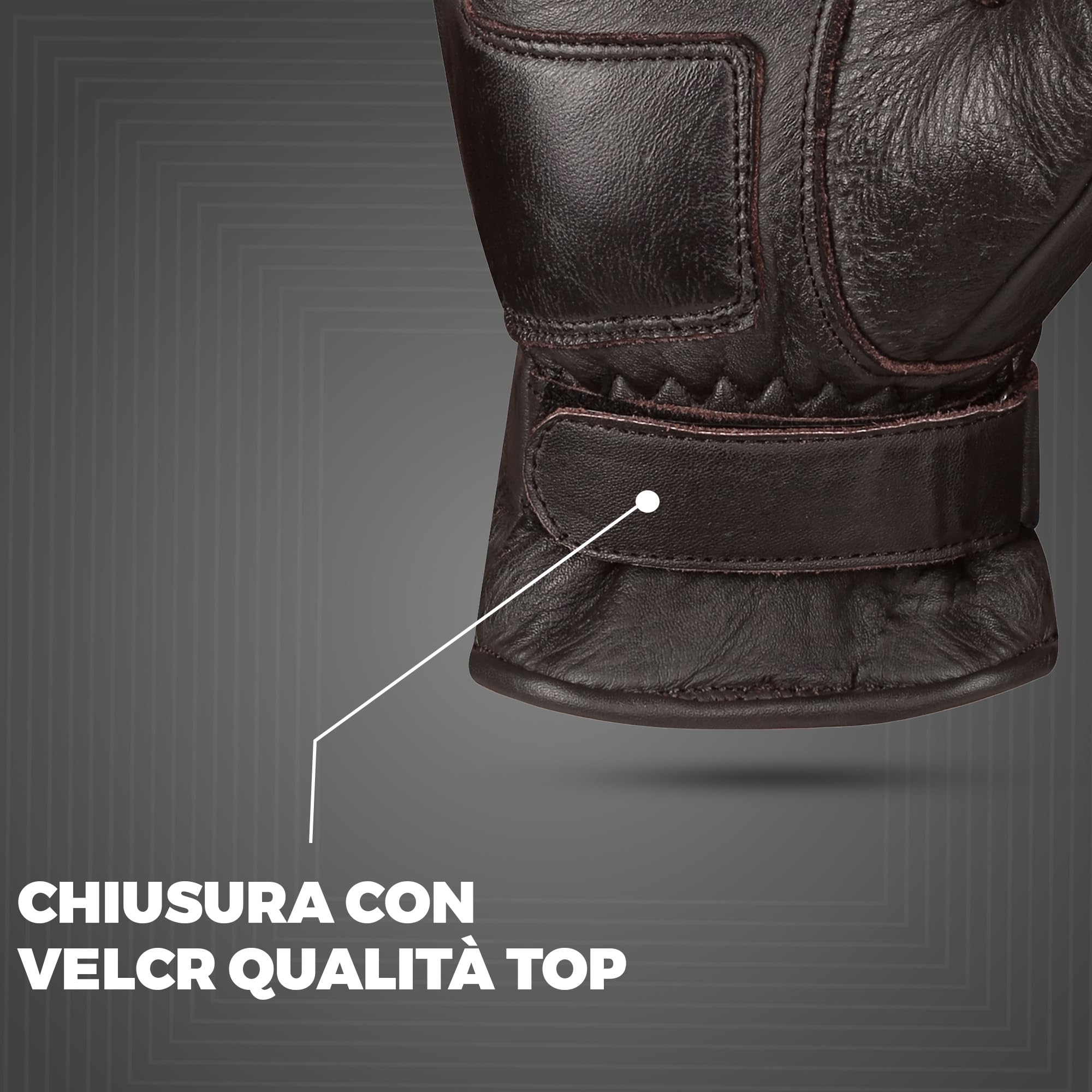 STORM Guanti da Moto in Pelle Vintage per Uomo Estivi | Protezione Nocche, Touchscreen, Traspiranti, Regolabili, Per Motociclismo, Scooter, Motocross