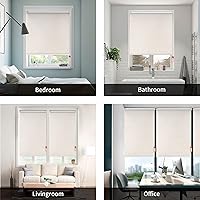 Vista 6 de Homebox Persianas enrollables 100 % opacas, de madera sintética, persianas enrollables y extraíbles para ventanas de interior, para el hogar, beige