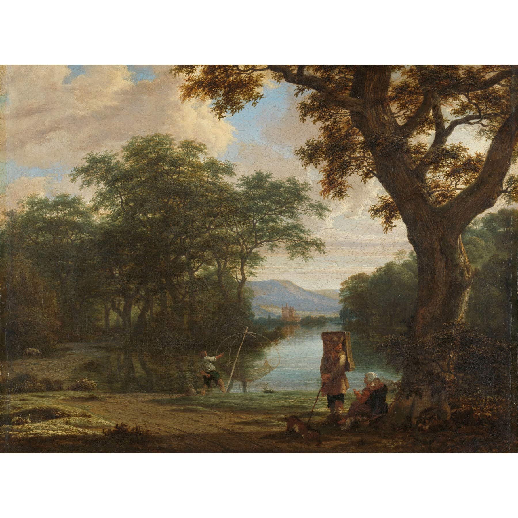 Artery8 Van Der Haagen Landscape Fisherman Square Net Large Wall Art Poster Print Thick Paper 18X24 Inch