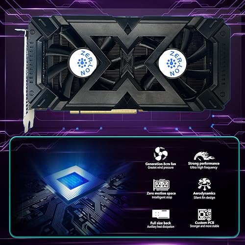 Miniatura 6 de Tarjetas gráficas AMD Radeon RX 580, 8GB 256Bit 2048SP GDDR5 12847000MHz, salida HDMI DP, PCI Express 3.0 con ventilador dual para juegos de oficina
