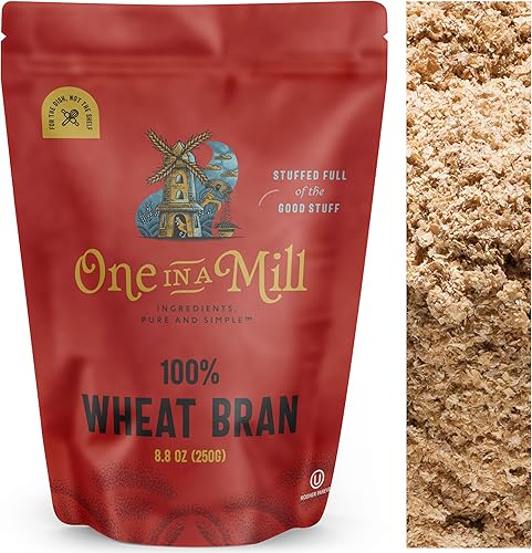 One in a Mill Salvado de trigo Suministro a granel de granos de trigo gourmet para hornear tostar cereales batidos magdalenas y galletas