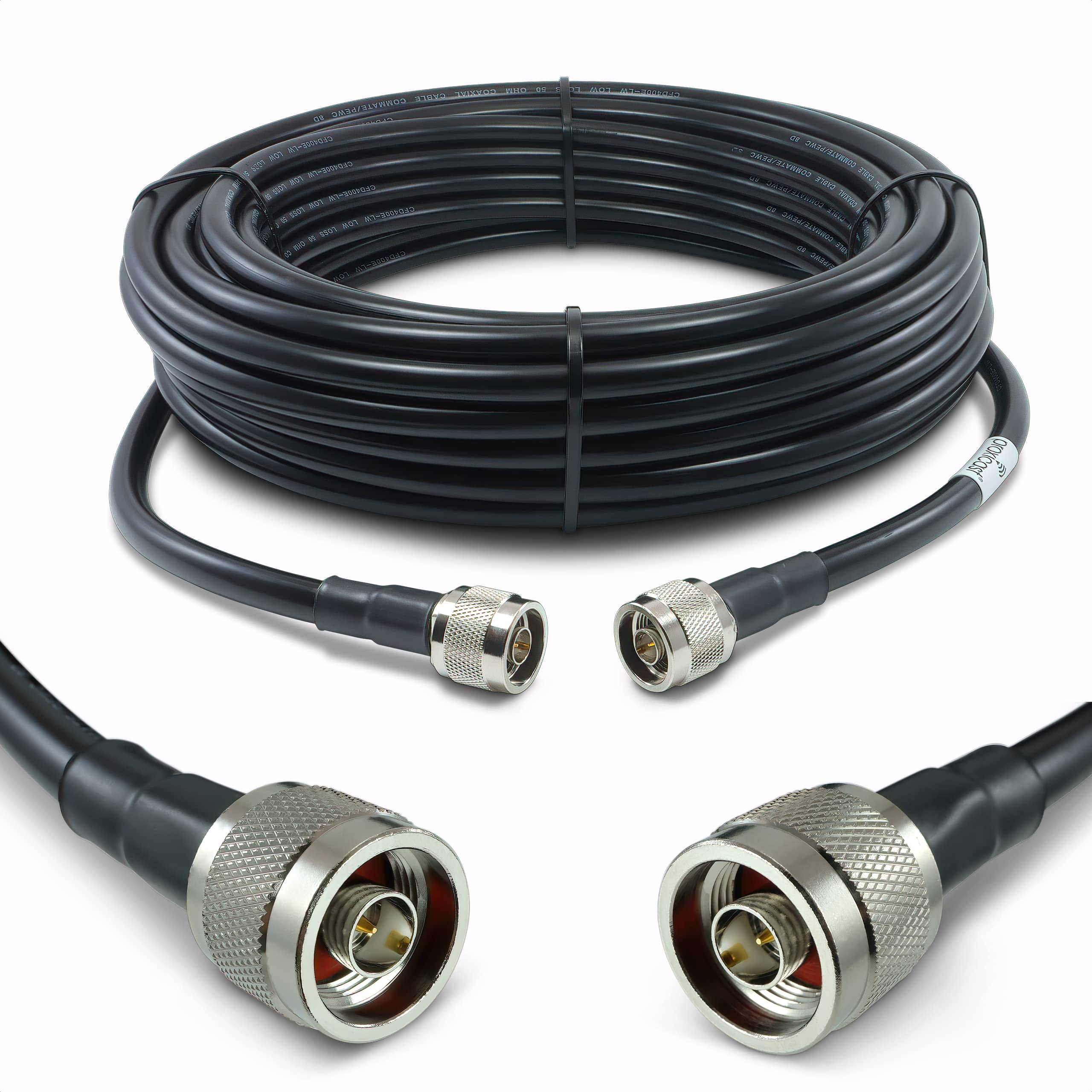 Proxicast Câble coaxial CFD400 à faible perte 50 Ohm mâle N vers N mâle 15,2 m