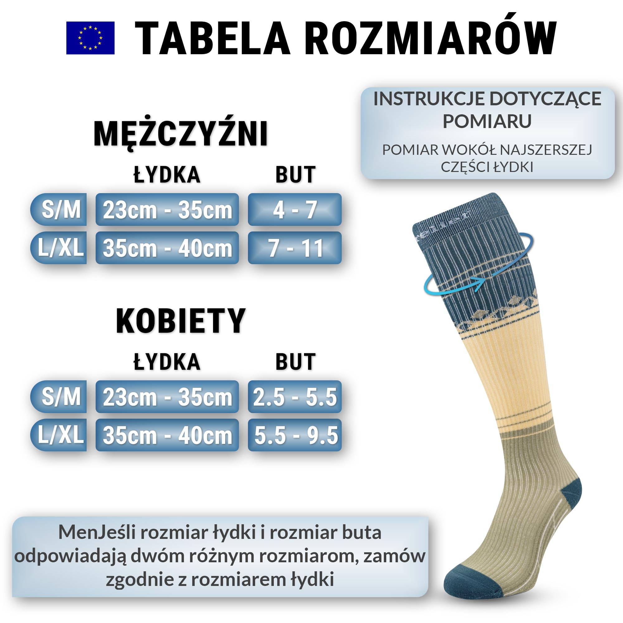 360 RELIEF Sportowe Skarpety Uciskowe Dla Kobiet Mężczyzn Skarpety Lotnicze | 15-20mmhg Klasy 1 Pończochy Uciskowe do Biegania, Gry w Piłkę Nożną i Latania Skarpety Kompresyjne