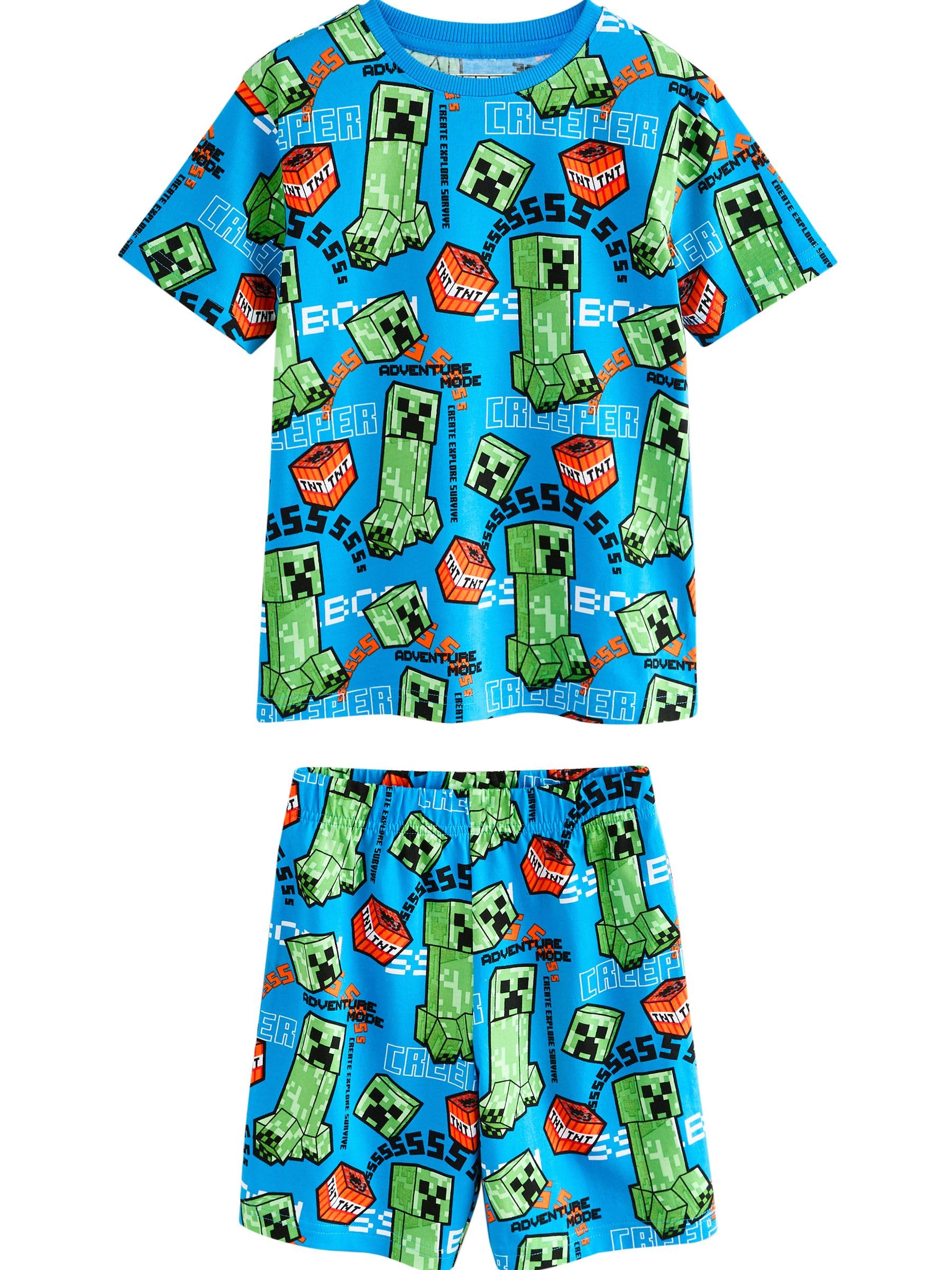NEXT Garçon Pyjama Short Minecraft sous Licence, Lot de 2