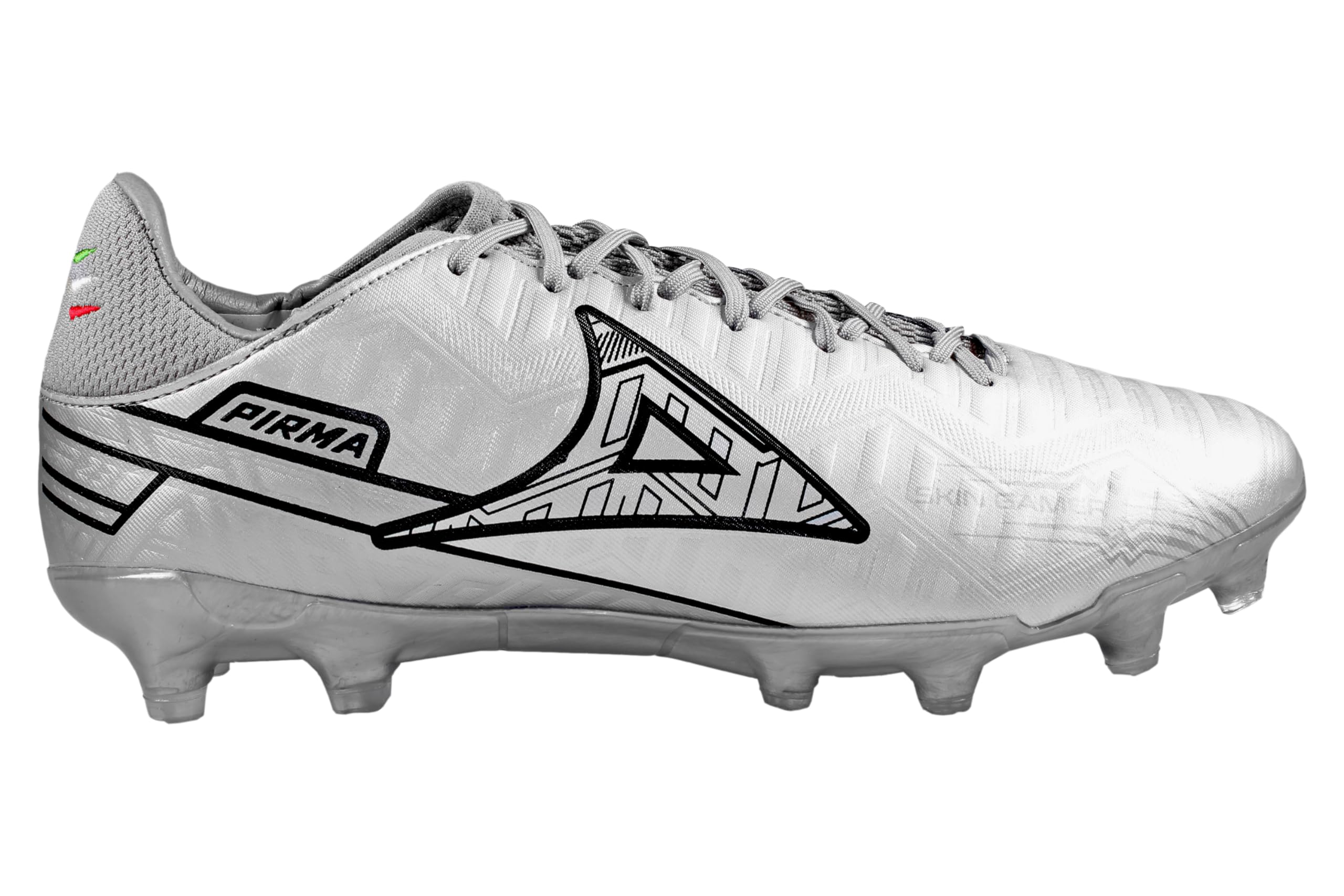 Pirma Soccer Cleats-Style 3046 - Skin Gamer (Silver/Black, US Footwear Size System, Adult, Men, Numeric, Medium, 9)