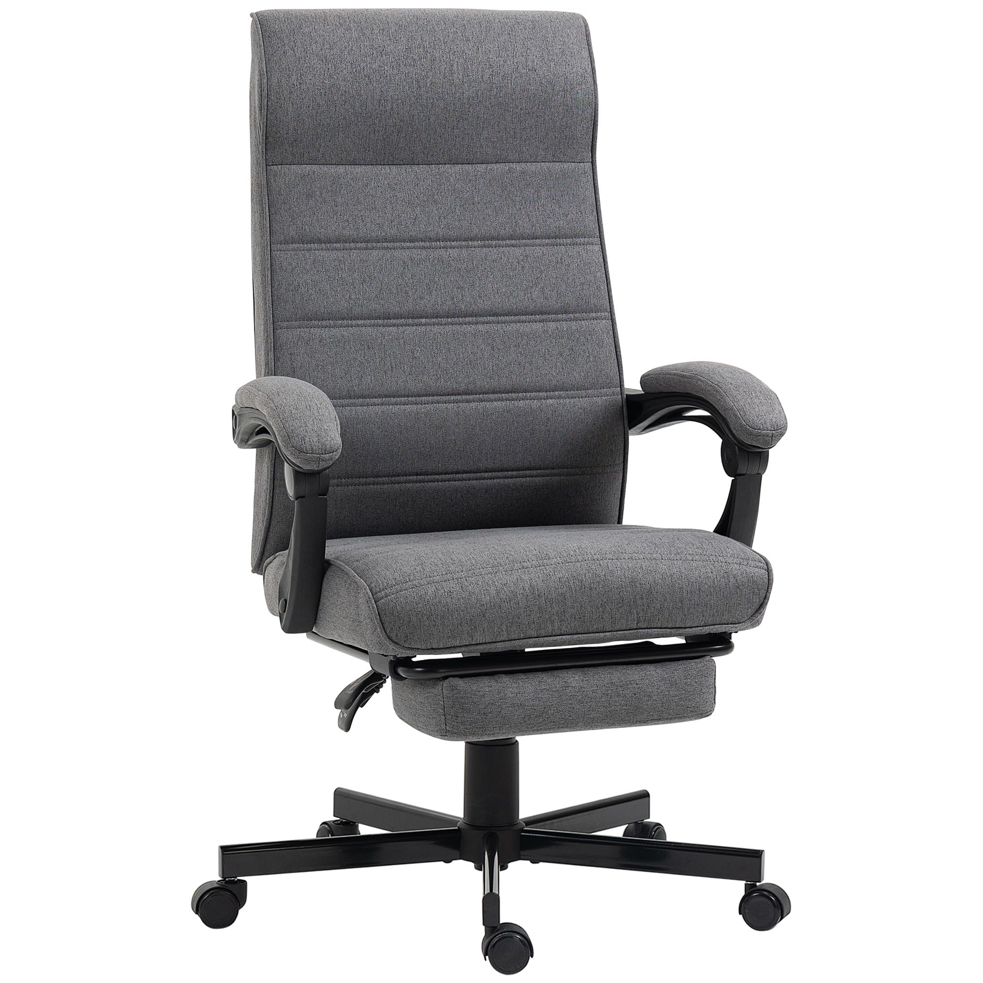 Vinsetto Sedia da ufficio ergonomica Sedia da scrivania girevole regolabile in altezza e reclinabile fino a 120° blocco di posizione 64x61x120,9-128,9 cm nero