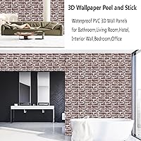 Vista 7 de Paneles de pared 3D para despegar y pegar, papel tapiz de ladrillo 3D para despegar y pegar, paquete de 10 paneles de pared de PVC autoadhesivos
