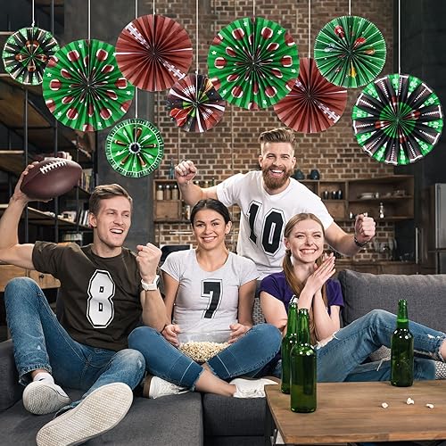 Miniatura 5 de 9 piezas de decoraciones de fiesta de fútbol para colgar fanáticos de papel de fútbol fiesta de cumpleaños decoración de aula decoración de techo