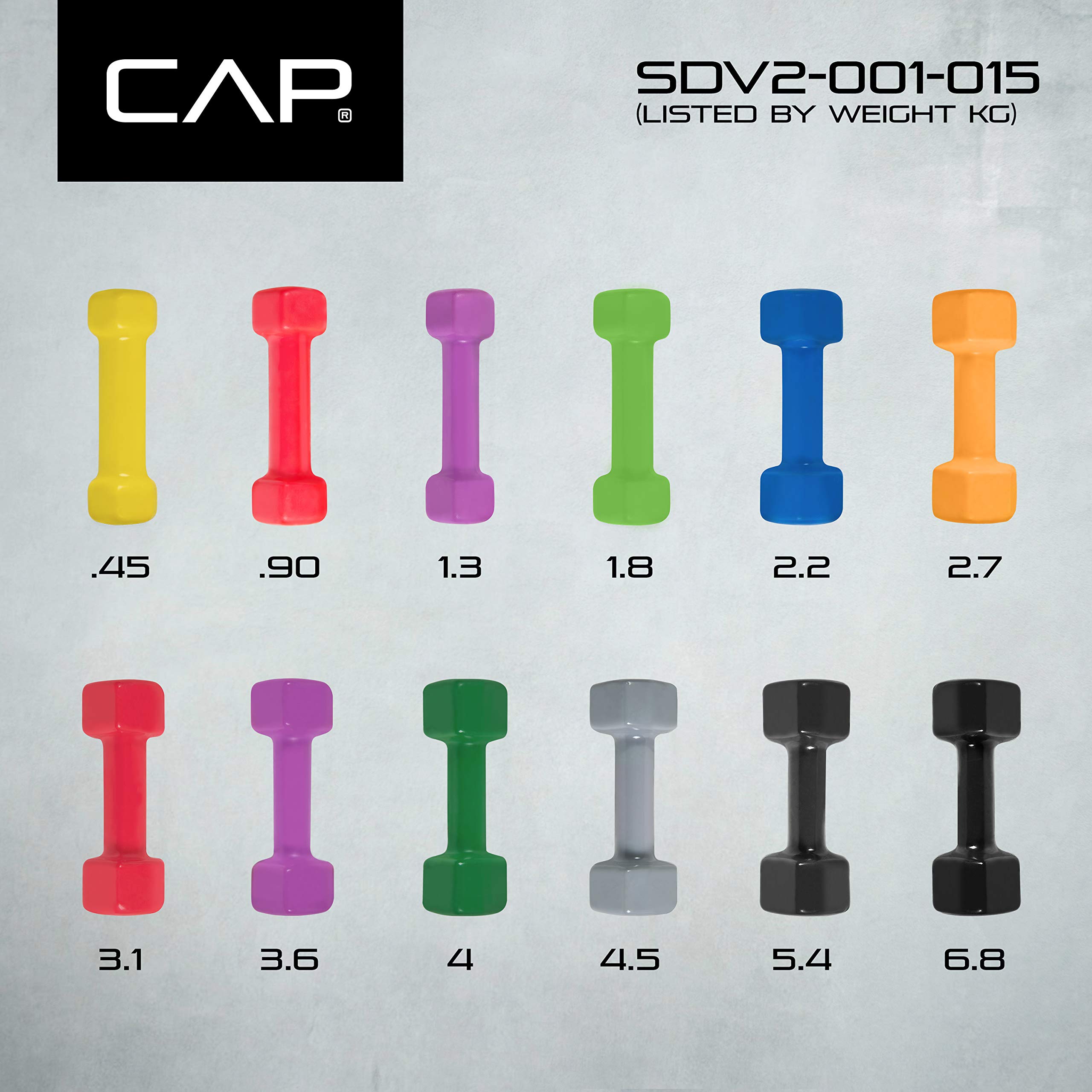 Cap Barbell Pojedyncza hantla pokryta winylem, 2,5 kg, fioletowy