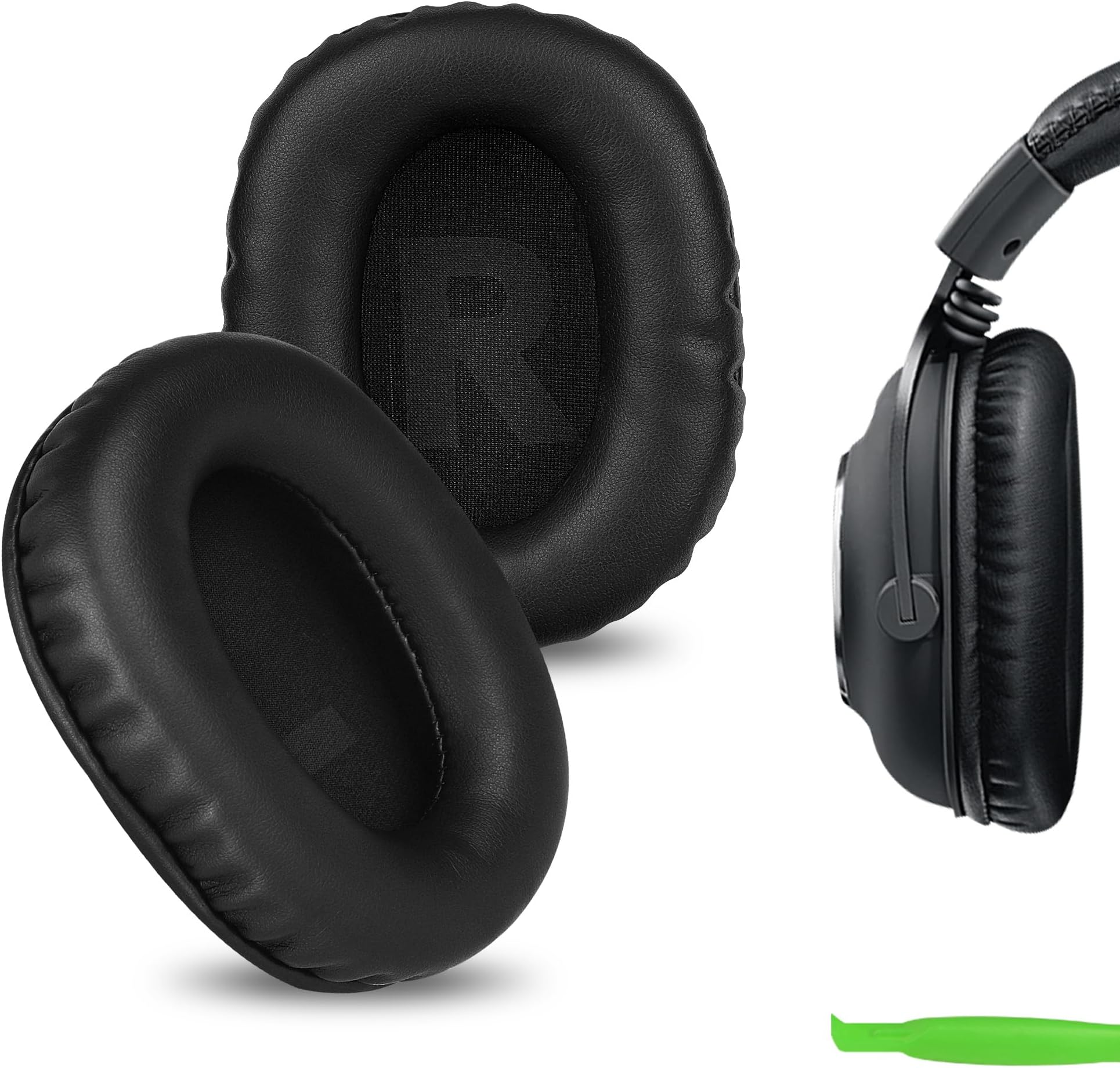 Geekria Replacement Ear Pads Compatible with Logitech GPro/GProX/ G433/ G233/ GProX2 Headphones Ear Cushions, Repair Parts with Video Guide (Black)
