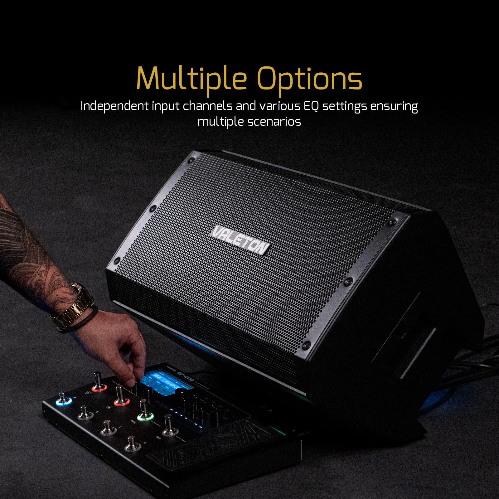 VALETON Enceintes DJ amplifiées Système PA Haut-parleurs Actives pour Guitare Basse Multi FX et Ampli Modélisateurs 10 Pouces 2 Voies FRFR 1300-Watt