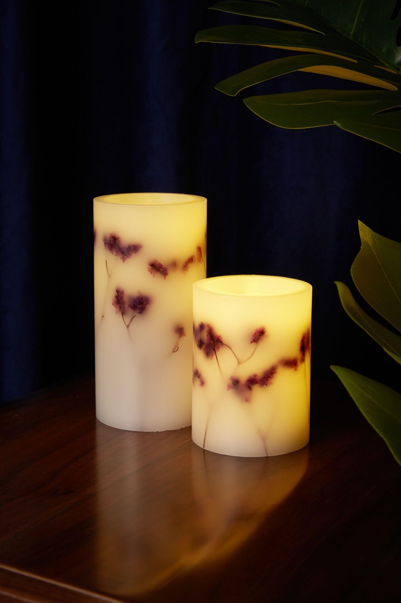 Pauleen 48129 Shiny Bloom Candle świeca woskowa na baterie z funkcją programatora czasowego na 6 godz., timer, świeca LED, zestaw 2 szt.