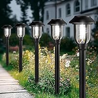Vista 10 de Paquete de 12 luces solares para caminos al aire libre, luces solares para exteriores, impermeables, encendido/apagado automático, luces solares