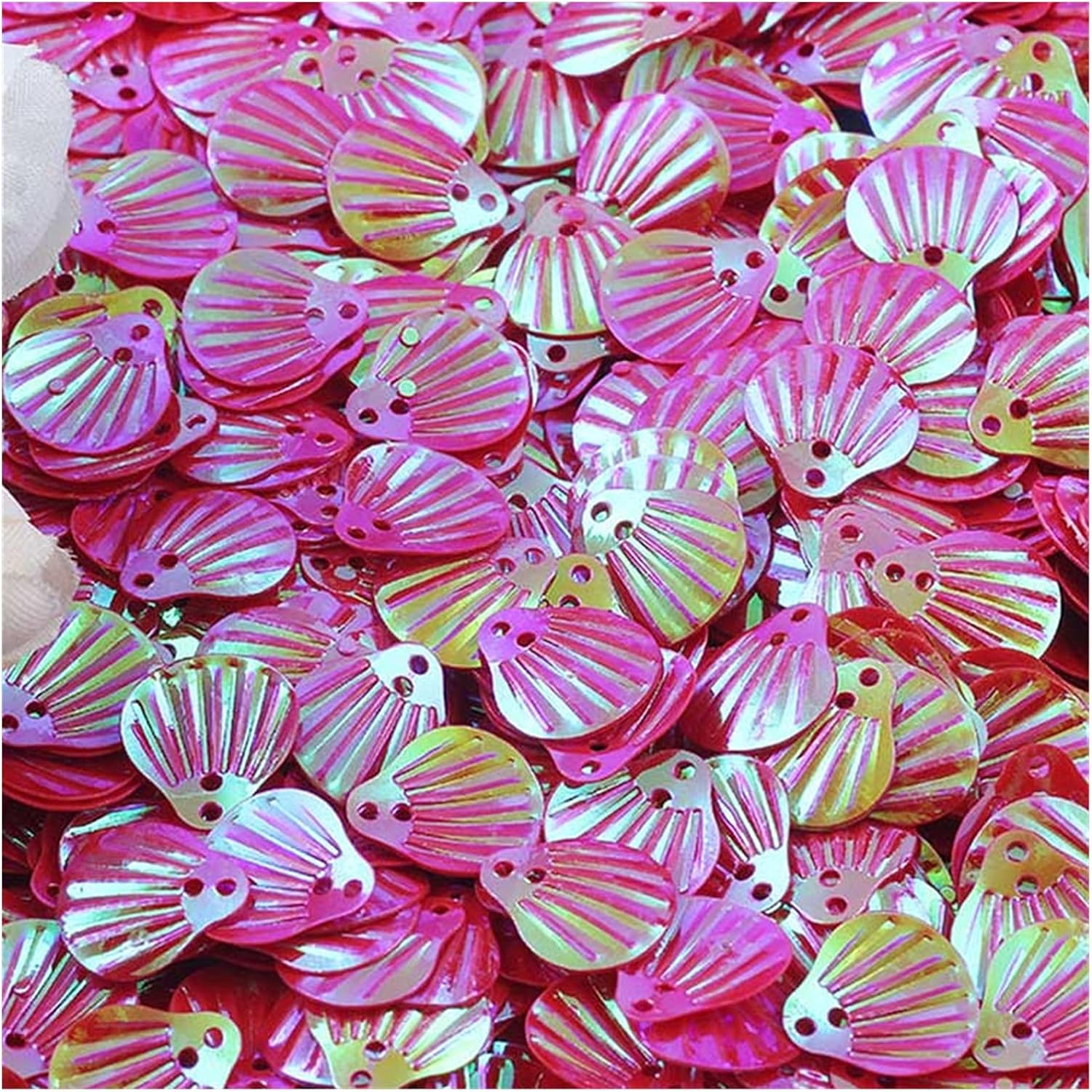 Washer,Stainless washer, Paillettes Applique, 10g Sea Shell Shape Pvc Loose Sequins Sewing Embellishment(Light Purple)
