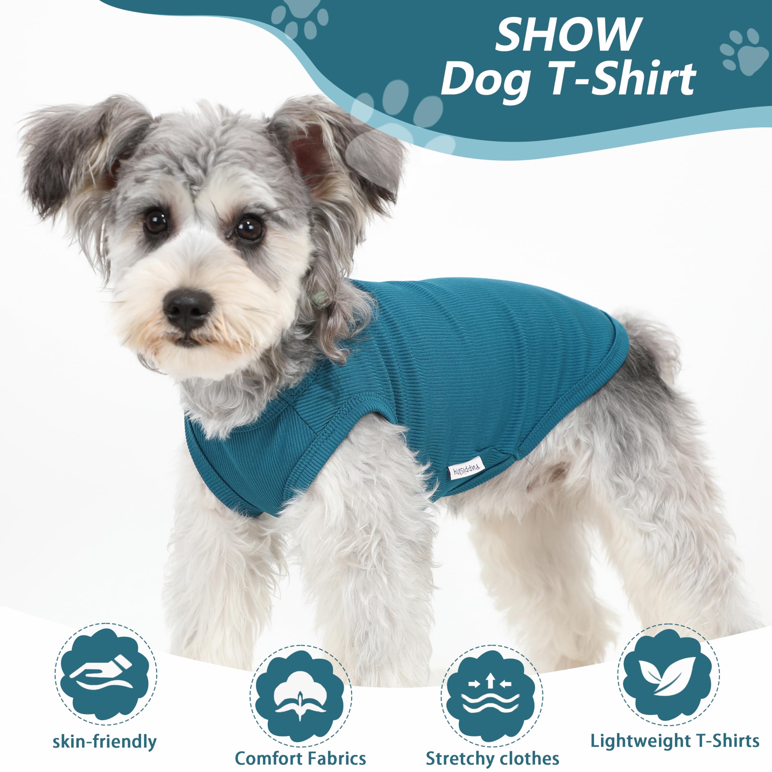 2 Pack Dog Clothes for Small Dogs Summer Dog Shirt Vest Girl Boy Lightweight Puppy T-Shirts Blank Soft and Cool Pet Clothing Sleeveless Medium Large Dog Outfit (Light Blue+Dark Cyan, Small)
