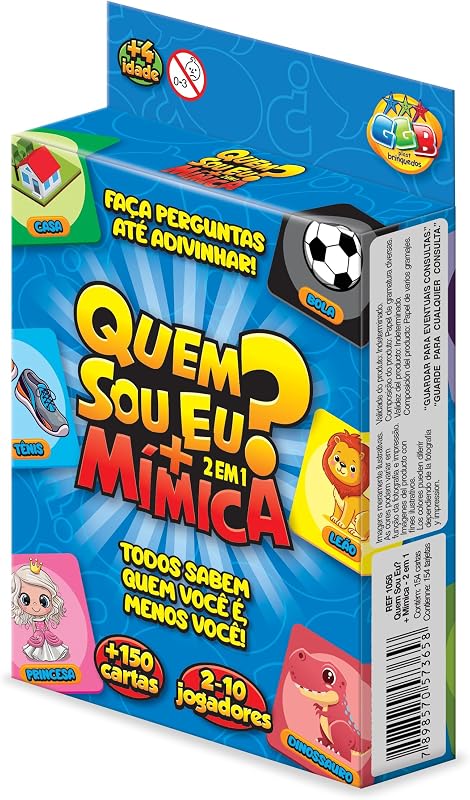 GGB Jogo Infantil 2 em 1 Quem Sou Eu? e Mímica
