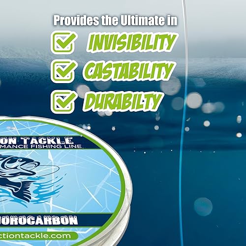 Miniatura 4 de Línea de pesca de fluorocarbono para hielo de Reaction Tackle - Alta resistencia, resistente a la abrasión, hundimiento rápido, prácticamente