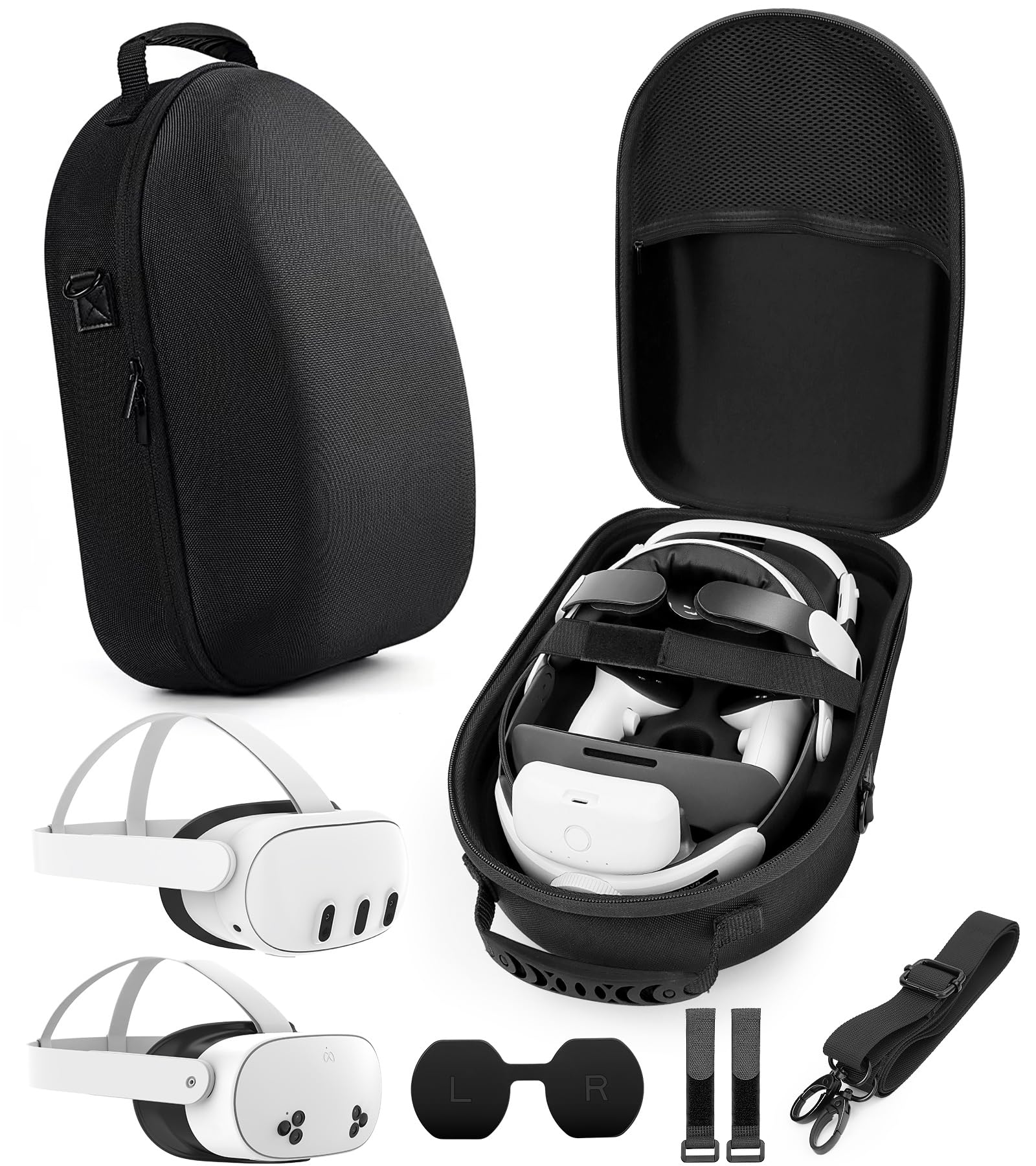 【美品】 Quest3 128 & HEAD SET & CASE Meta Quest 3 128GB VR Headset with Touch Plus Controllers