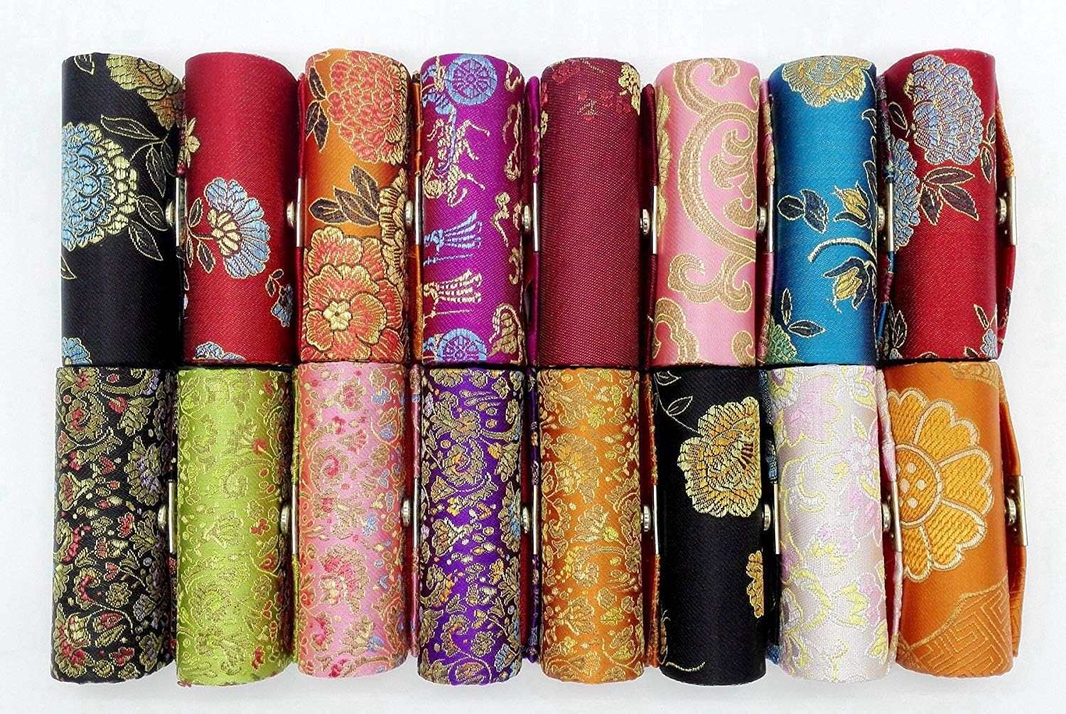 Comicfs Lipstick Case 12pcs /Set Lipstick Case with Mirror, satin Silky Fabric with Gorgeous Design, Random Assorted Colors, Jewelry Box - Image 6