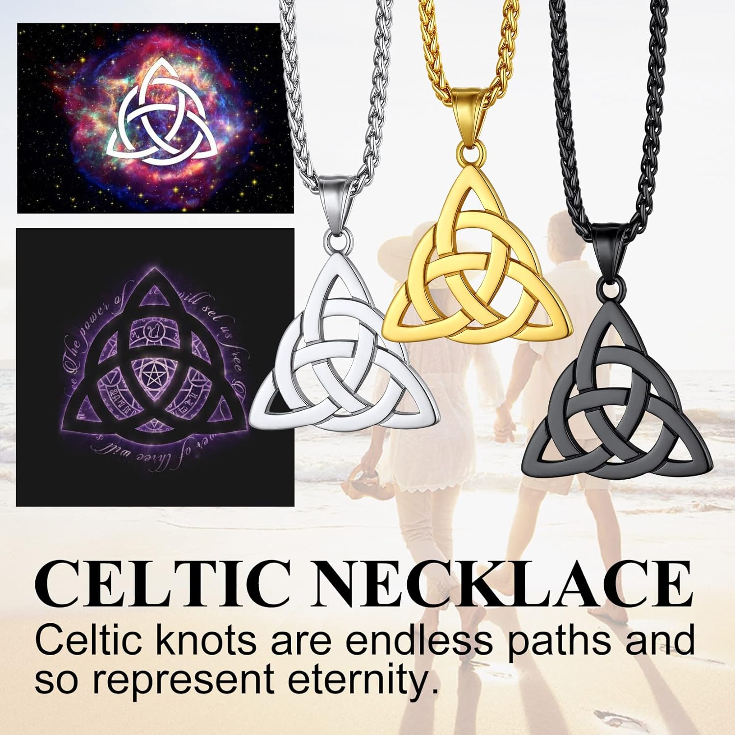 Richsteel Triquetra Celtic Knot Pendant Necklace for Men Women Stainless Steel Irish Knot Amulet Jewelry - Image 2