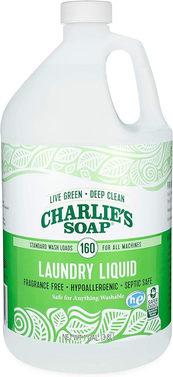Charlie’s Soap Laundry Liquid (160 Loads, 1 Pack) Natural