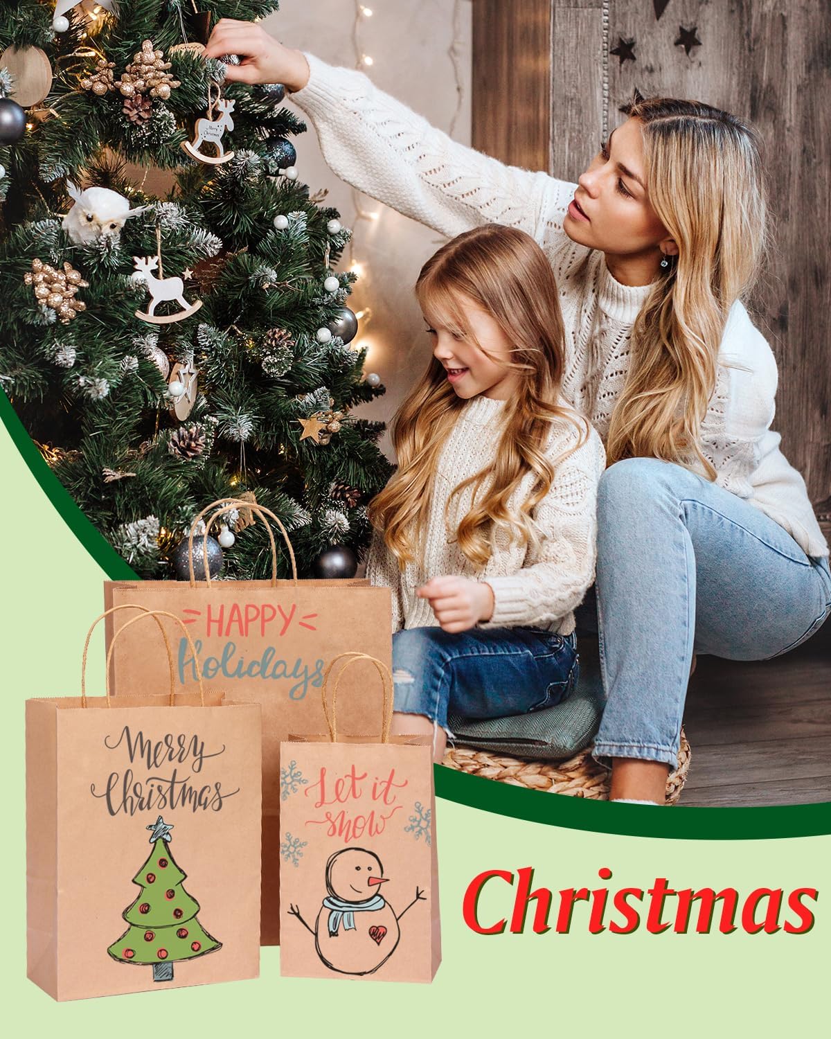 OUTUXED 75pcs Kraft Paper Brown Bags with Handles [3 Sizes 10/35/30] - Heavy-Duty Bulk Gift Bags for Retail, Birthday, Party Favors, Merchandise & Shopping (8lbs Capacity) - Image 7