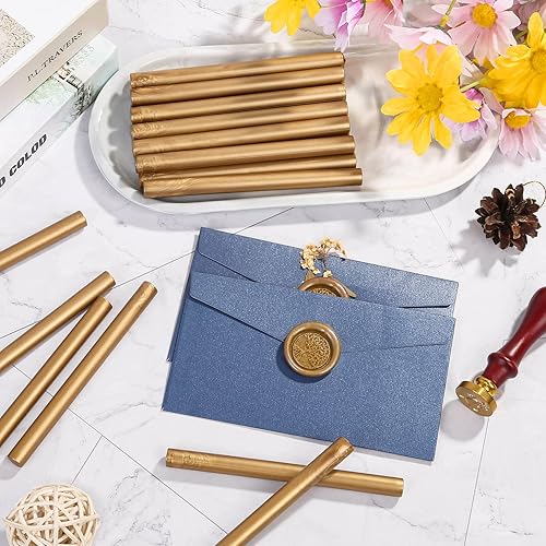 Vista 10 de Paxcoo 20 varillas de cera de sellado, palos de sellado de cera, pistola de pegamento para invitaciones de boda, cartas, sobres, tarjetas y Blanco