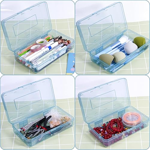 Miniatura 7 de Caja de lápices de gran capacidad, estuche de plástico para niños, niñas, niños y adultos, caja de almacenamiento de lápices duros con tapa