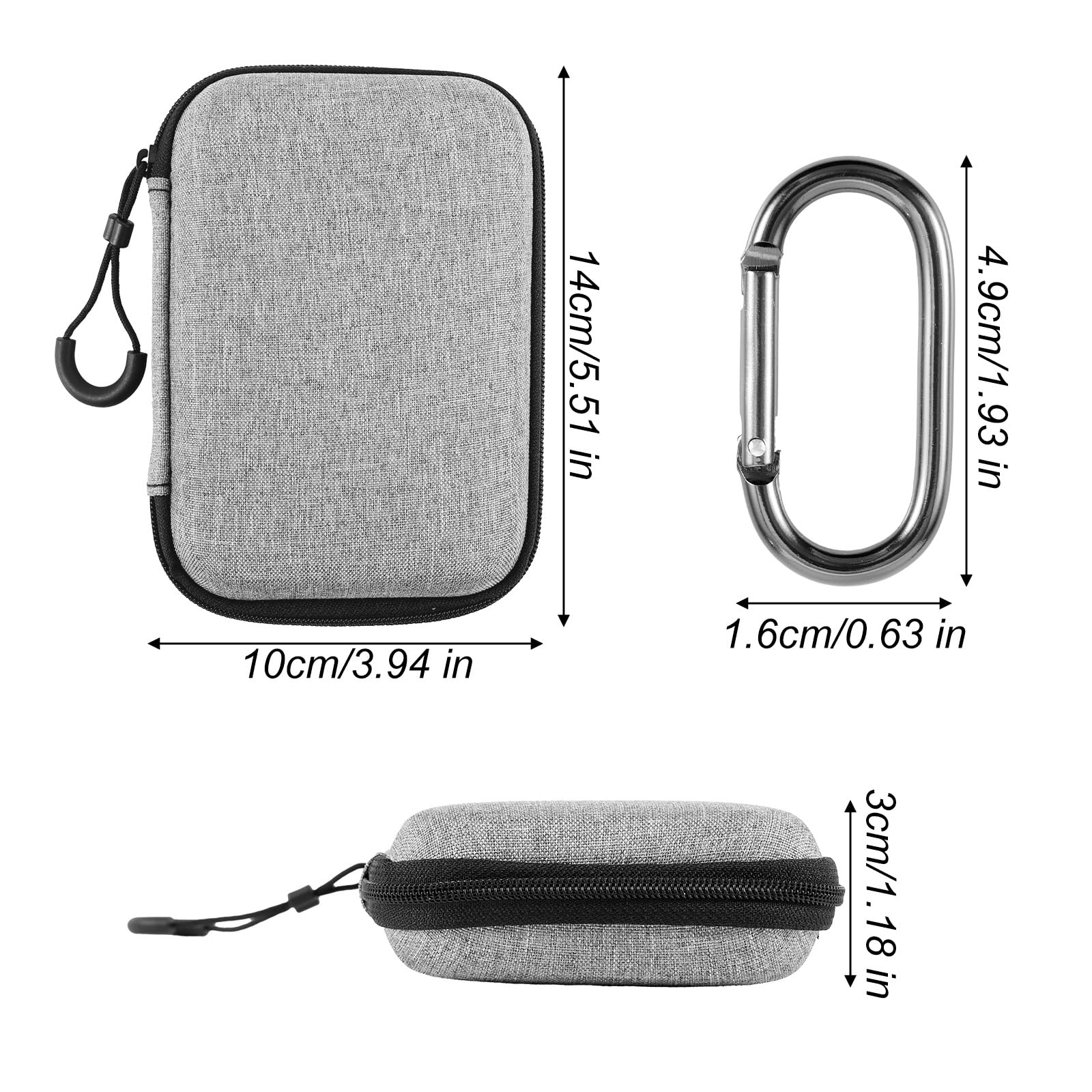 Étui de Protection PLAUD NotePin AI, Housse EVA Souple Portable avec Mousqueton Noir