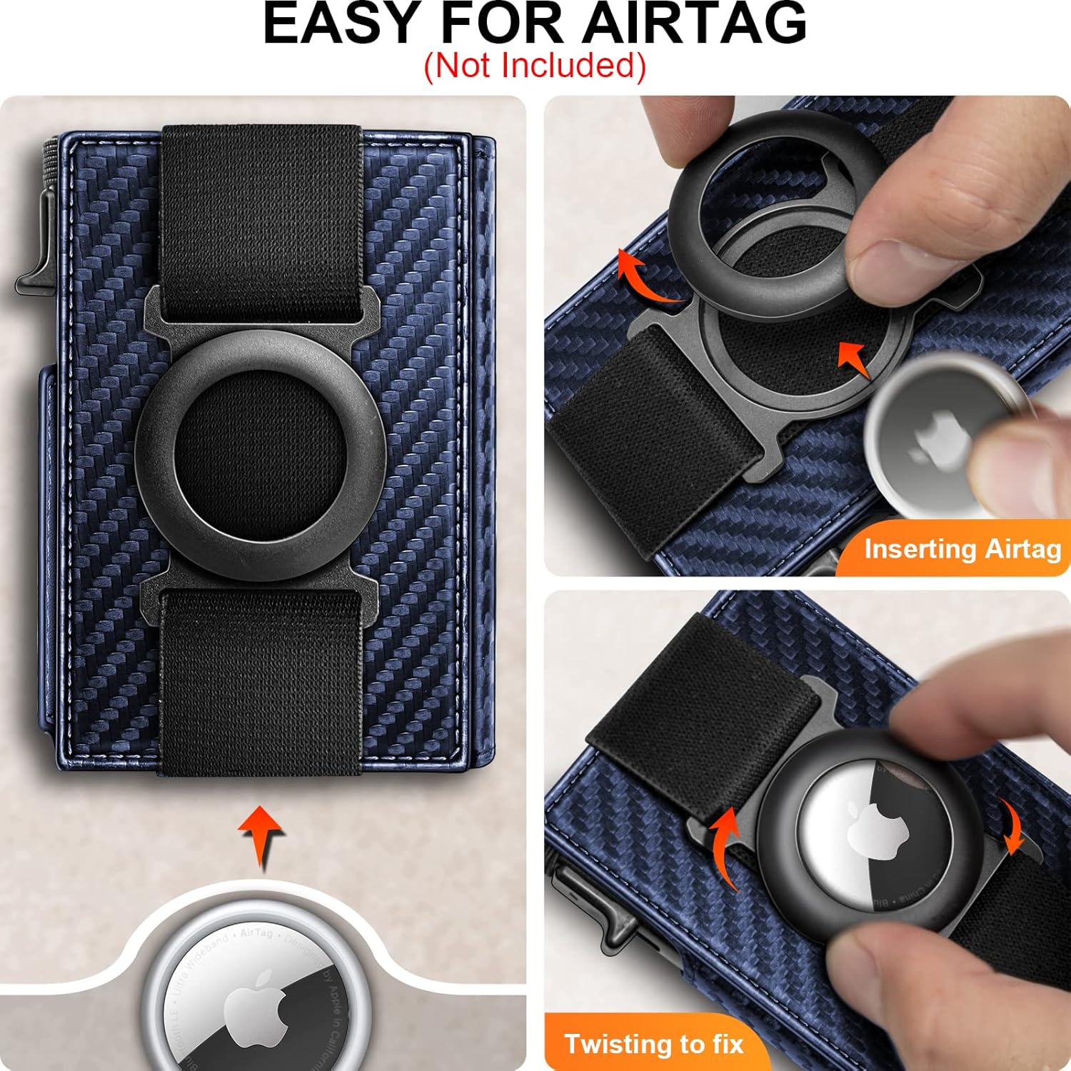 BULLIANT Men Airtag Wallet,Slim Front Pocket Wallet Money Clip for Men Gift 3.8"x2.7",Pop-up Access - Image 4