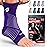 Sleeve Stars Ankle Brace for Women & Men, Ankle Wrap for Sprained Ankle, Compression Sleeve for Plantar Fasciitis Relief, Easy Customizable Support: w/Removable Strap (Single/S:9-10/Dark Purple)