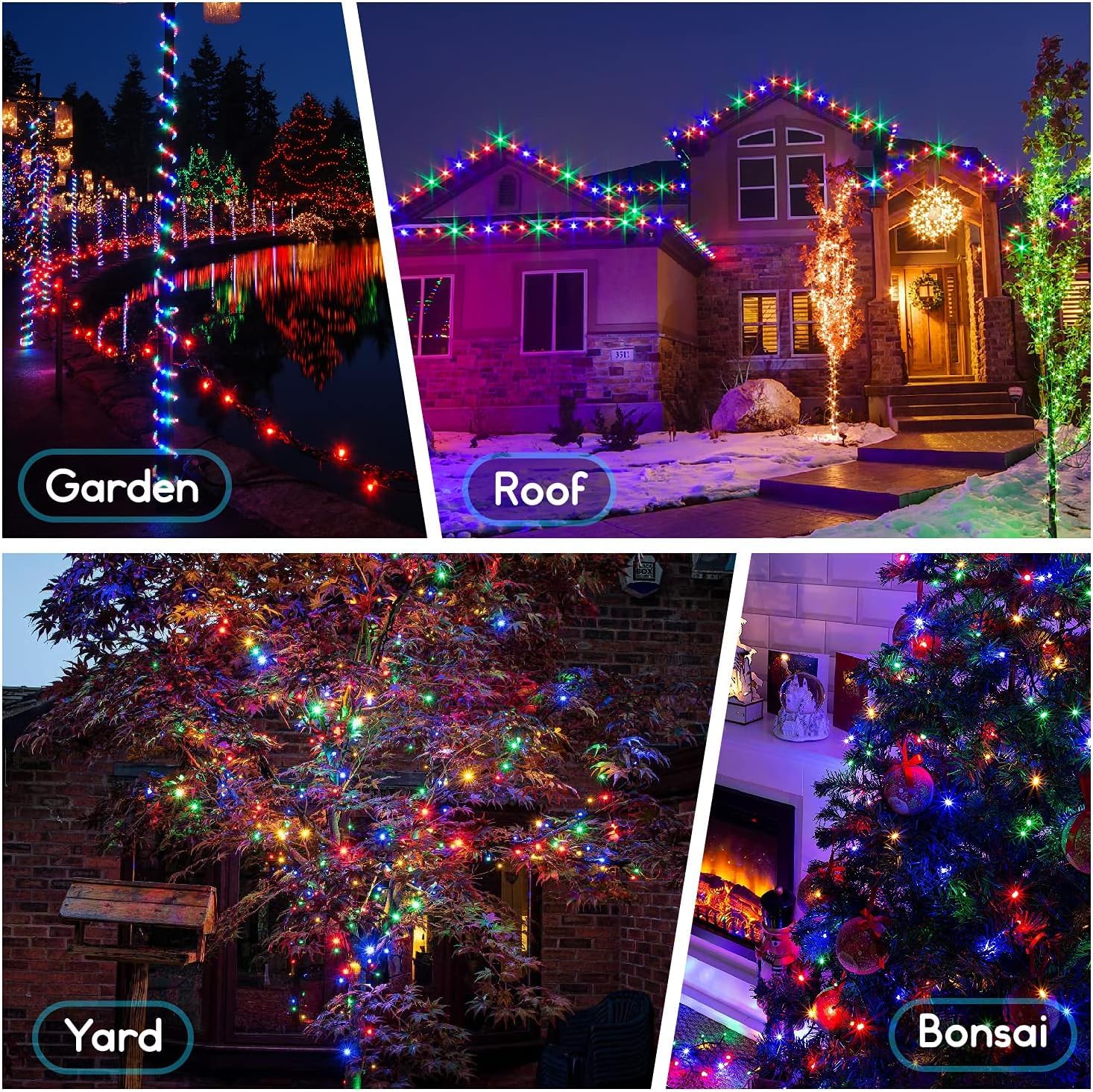 Guirnalda de luces de petardo, 200 LED, luz estrellada, 8 modos USB con control remoto, impermeable, para interiores y exteriores, luces decorativas para camping, dormitorio, boda, fiesta