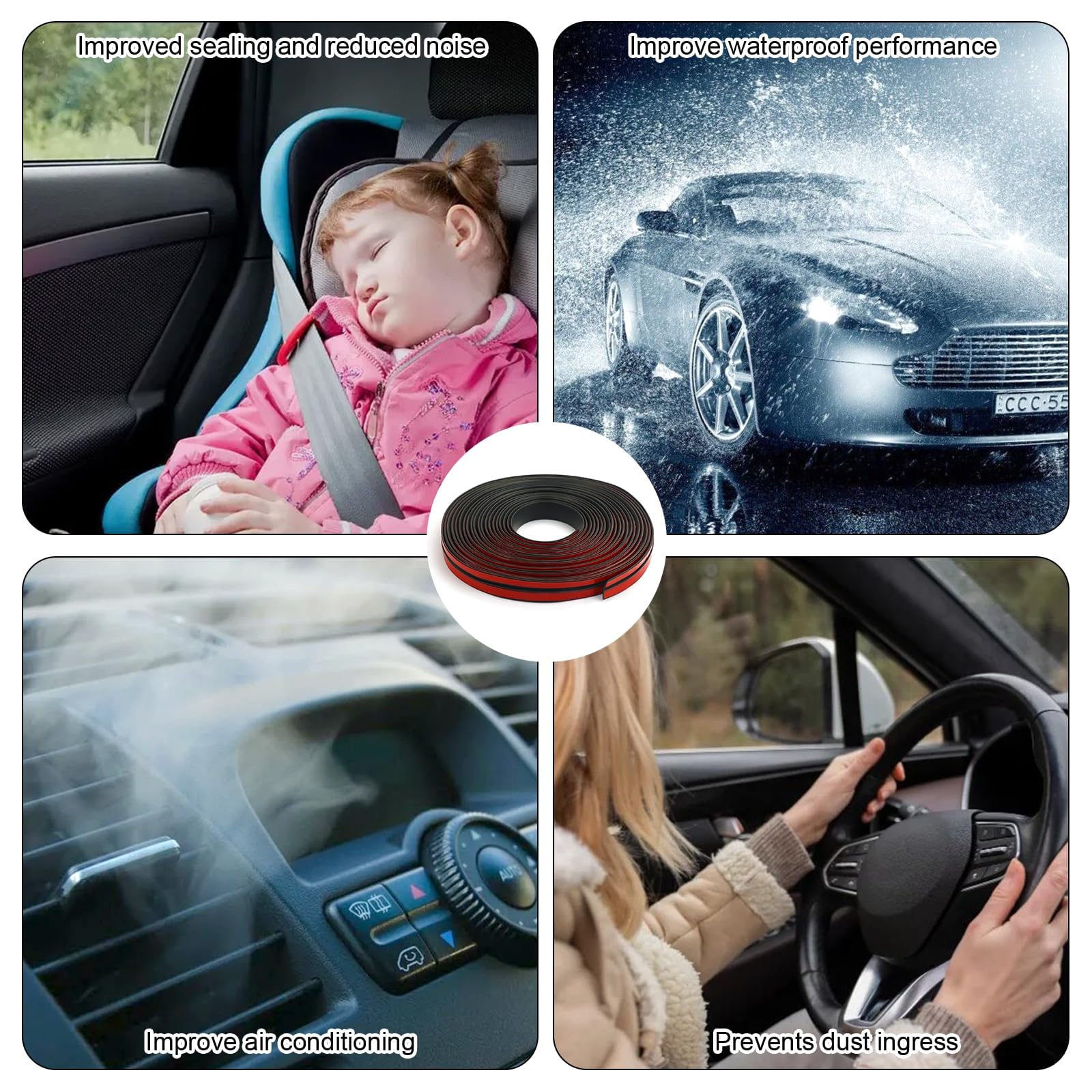 Guarnizione Parabrezza per Citroen C4 | Typ Picasso/UD | Bj. 2013-2016, Striscia Sigillante Auto 4m Protettiva Flessibile Profilo Gomma Bordi