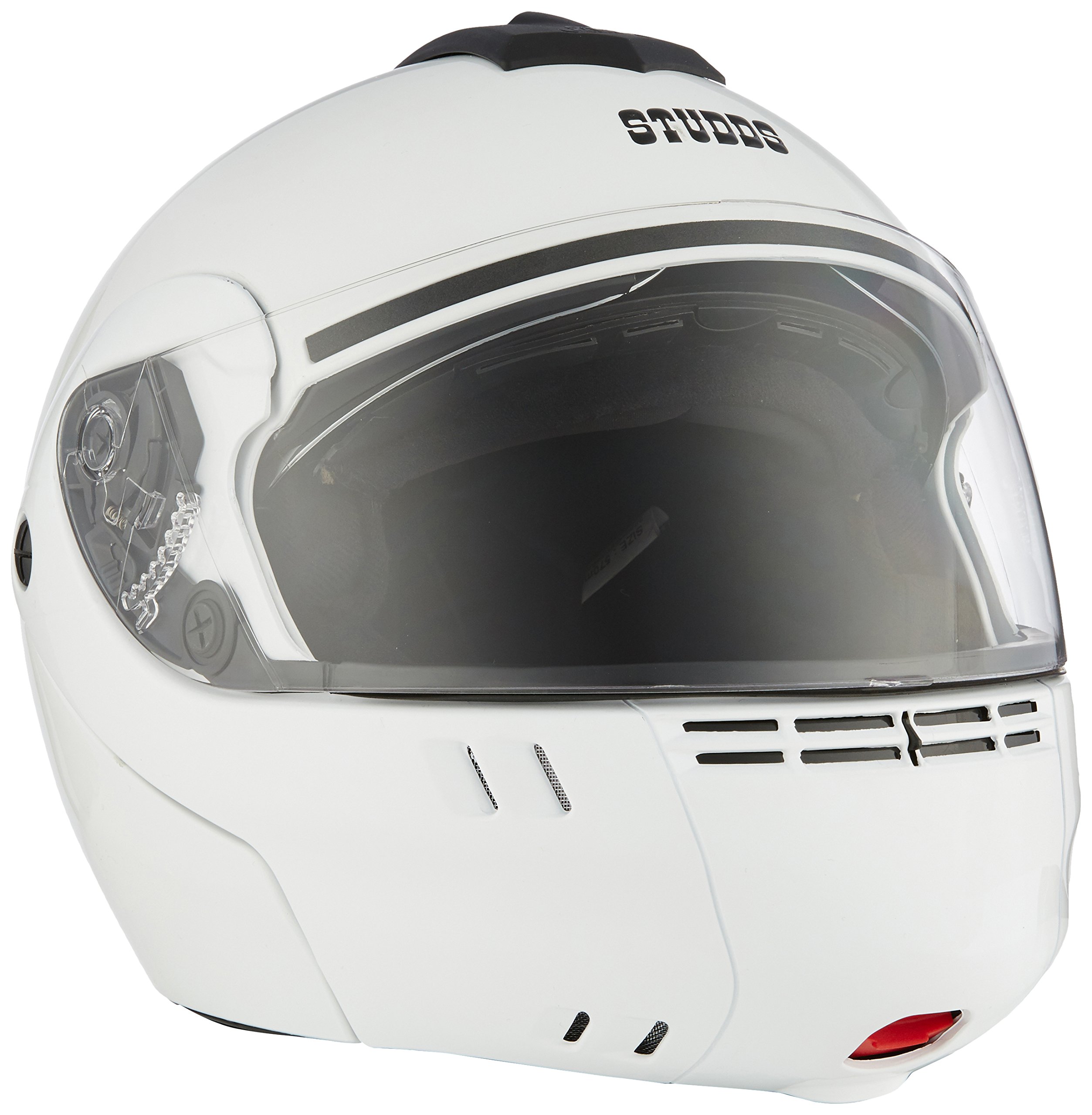 Studds Ninja 3G Flip Up Full Face Helmet with Double Visor (White, M)-image-45